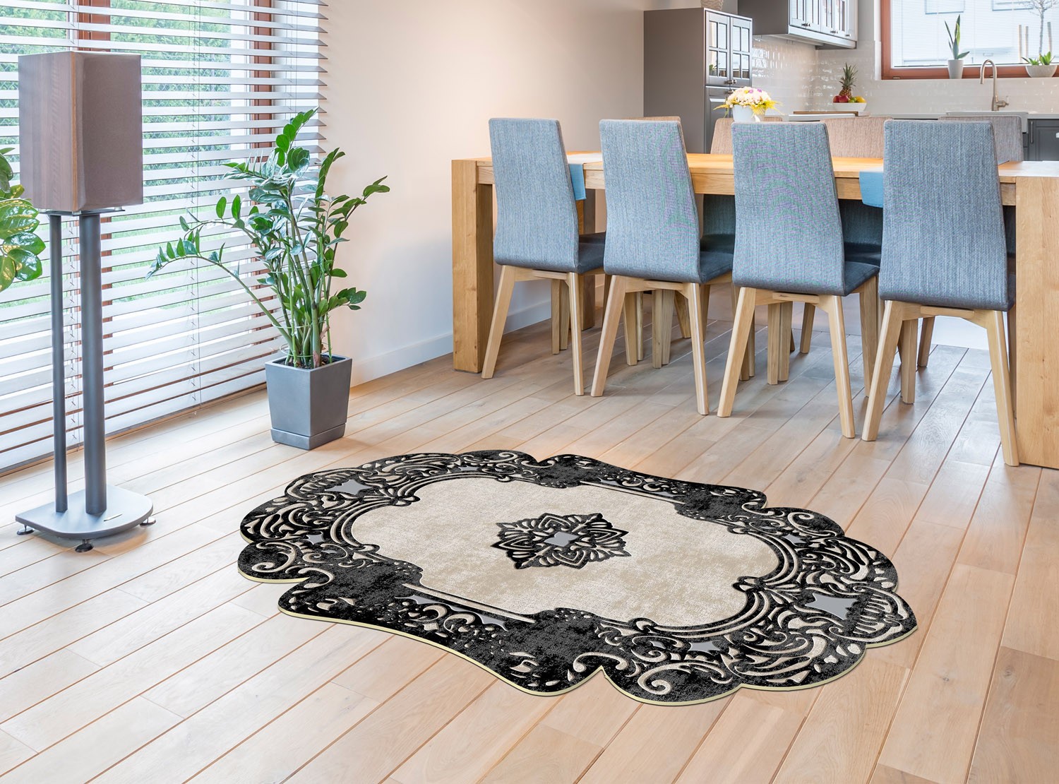 Тепих Conceptum Hypnose 80x150cm црно-бел