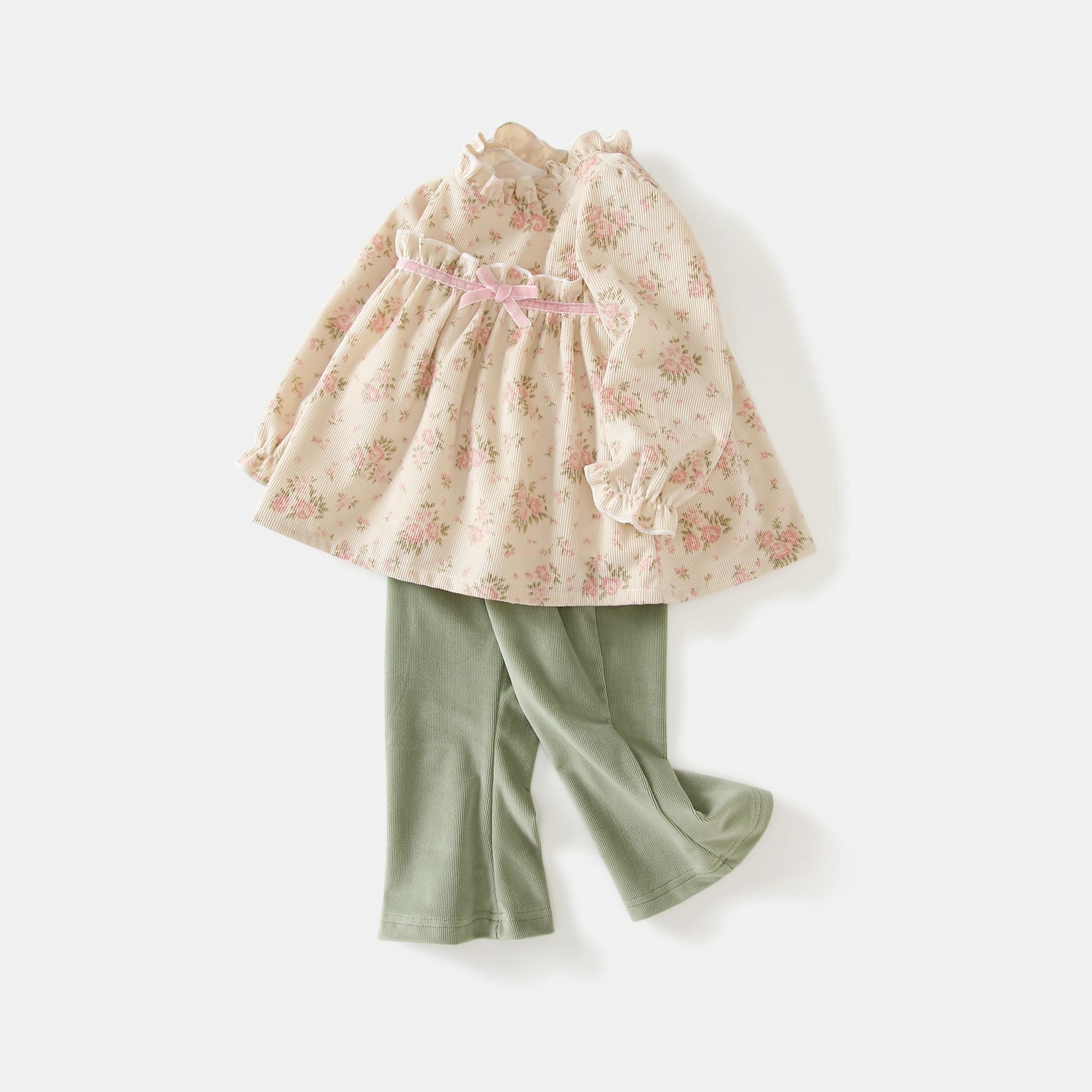 2 Делен  Комплет - Цветна Кошула и Памучни Панталончиња