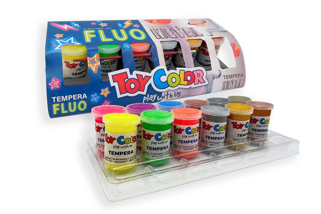 Pasuto Темперни Бои 6 Флуо + 6 Металик