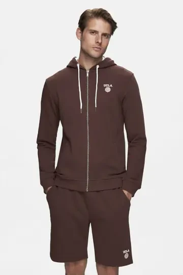 UCLA HILGARD Машки Дуксер со Патент и Капуљача