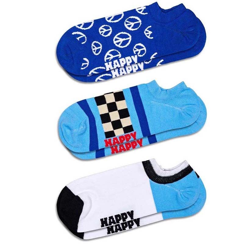 HAPPY SOCKS Машки чорапи x 3 BLUE PEACE NO SHOW