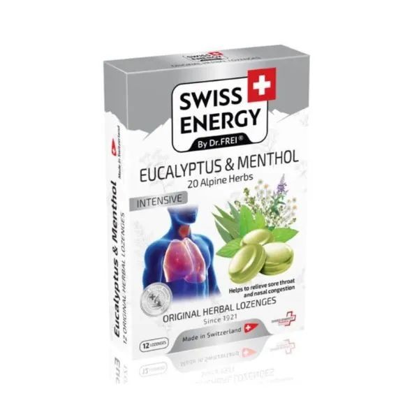 Swiss Energy Eucalyptus & Menthol Пастили за Грло, 12 Пастили