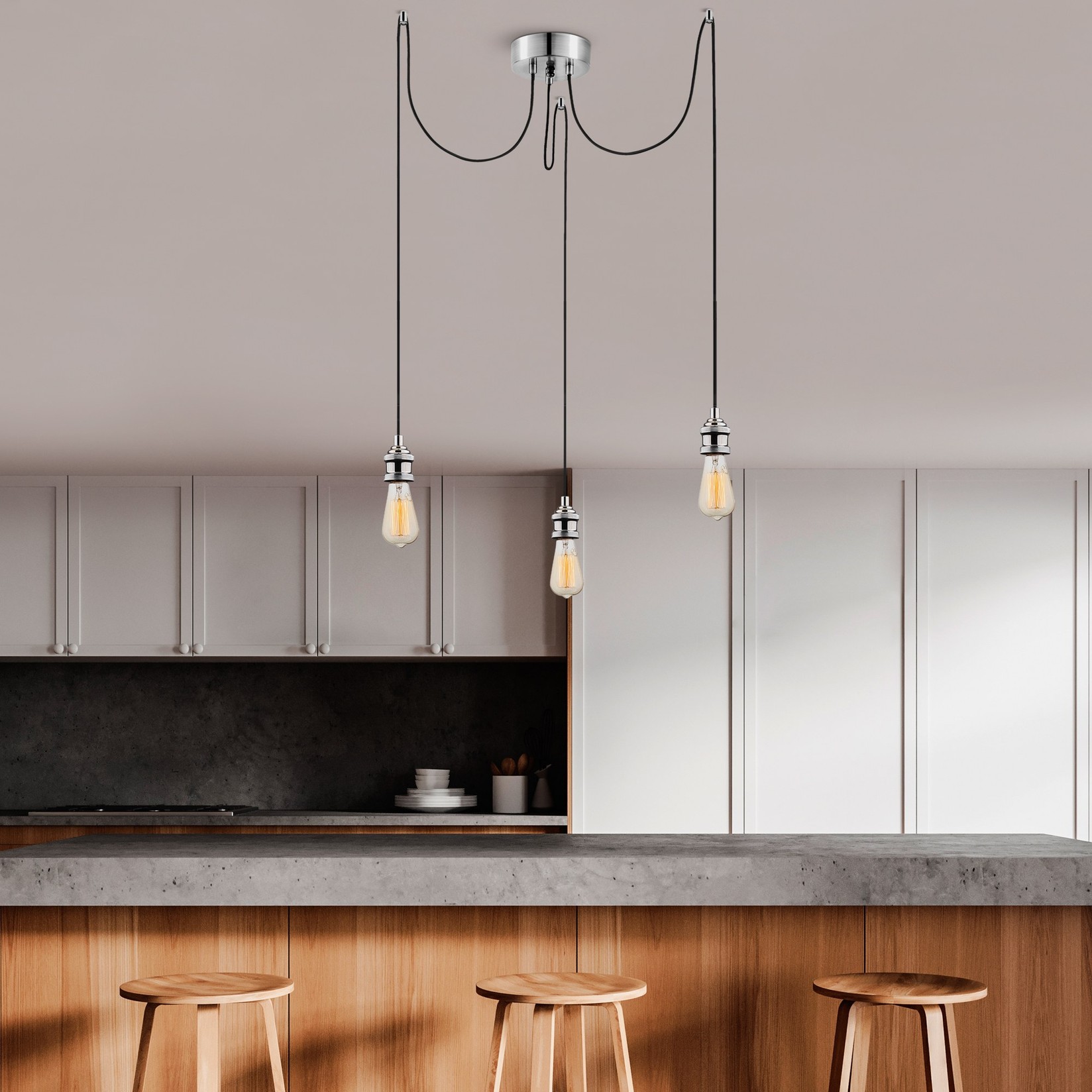 Opviq Luster MR-927, 102 см, 3xE27, 40W, црна