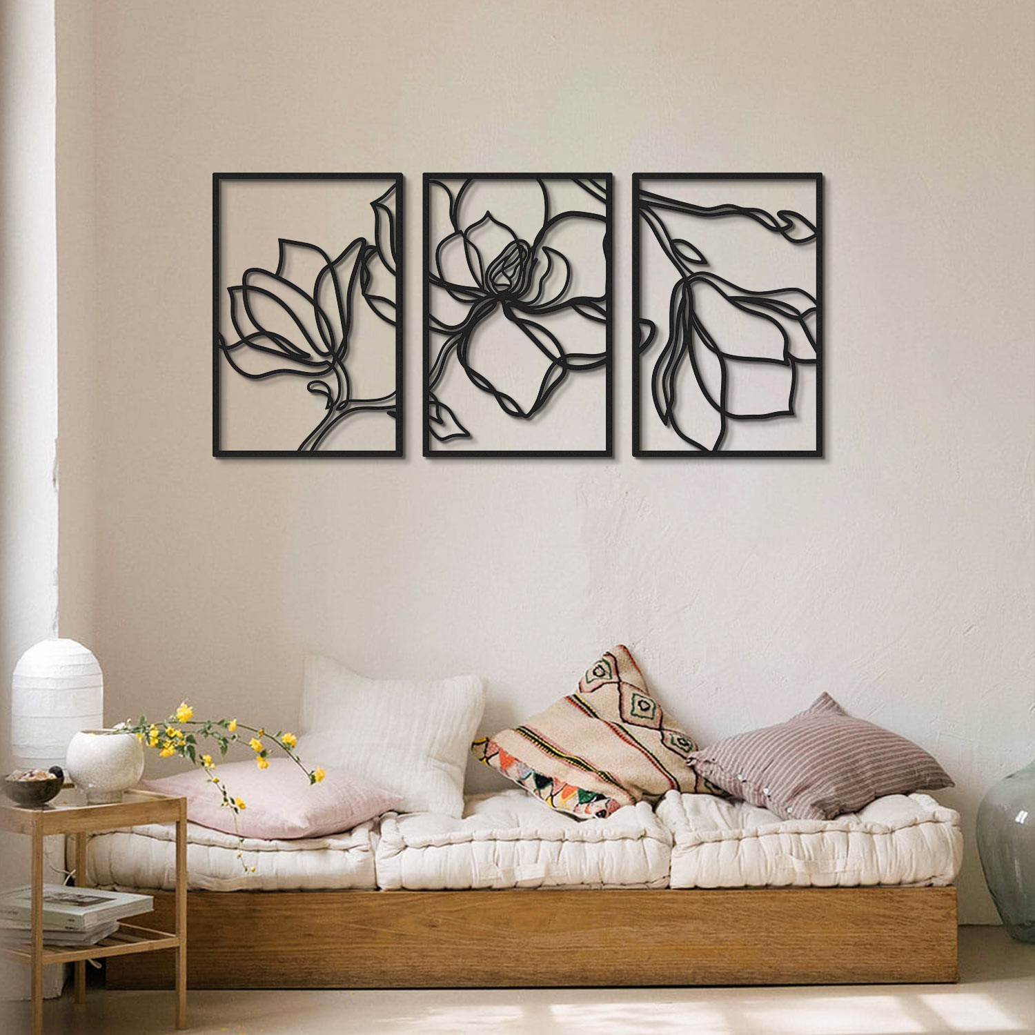 Wallity декорација за dzид Floral Line-APT529MS, 30x45 см, 1,2 мм, црна