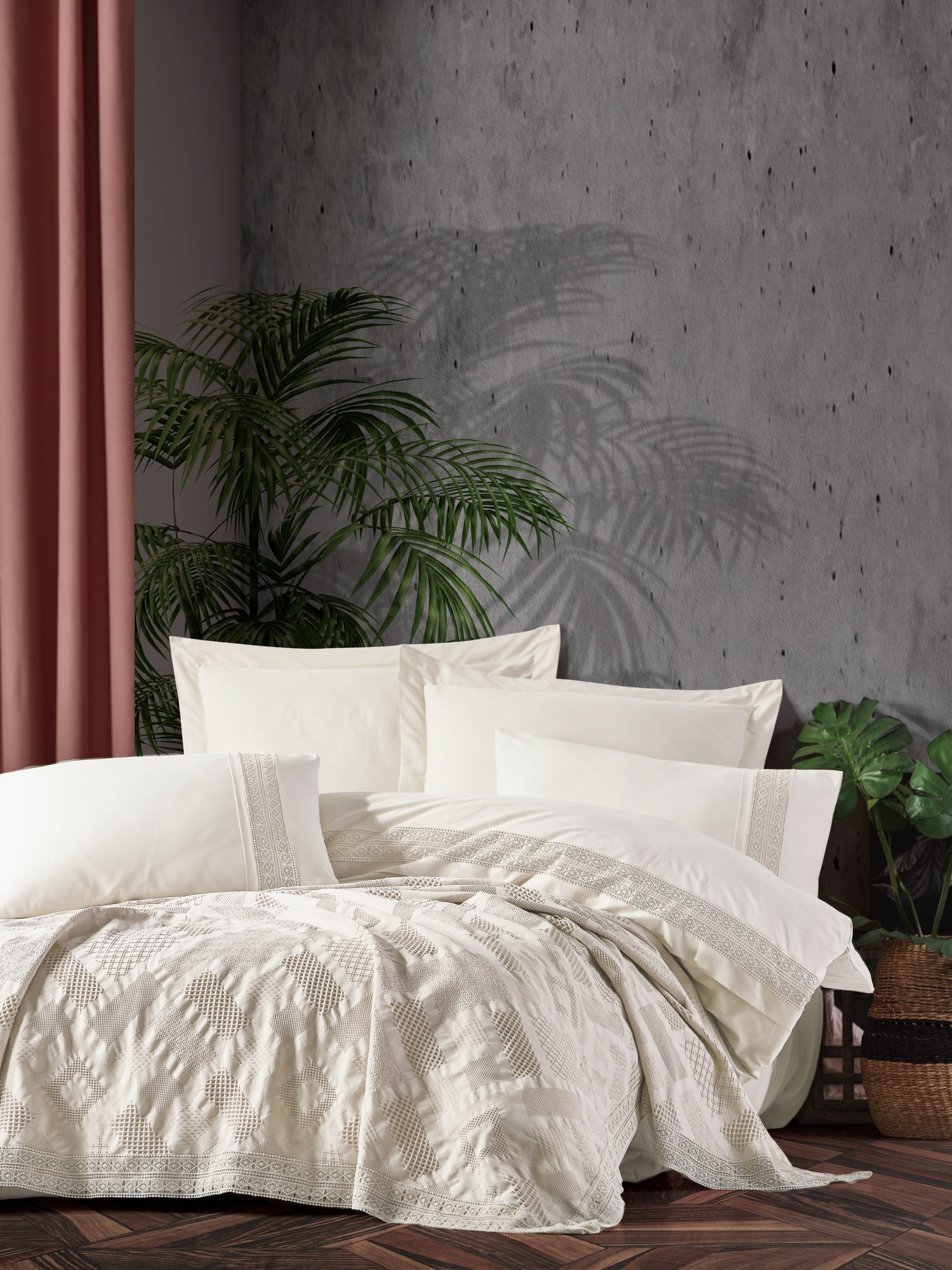 Комплет постелнина L'essentiel Maison Freya, 220x240 cm, антрацит