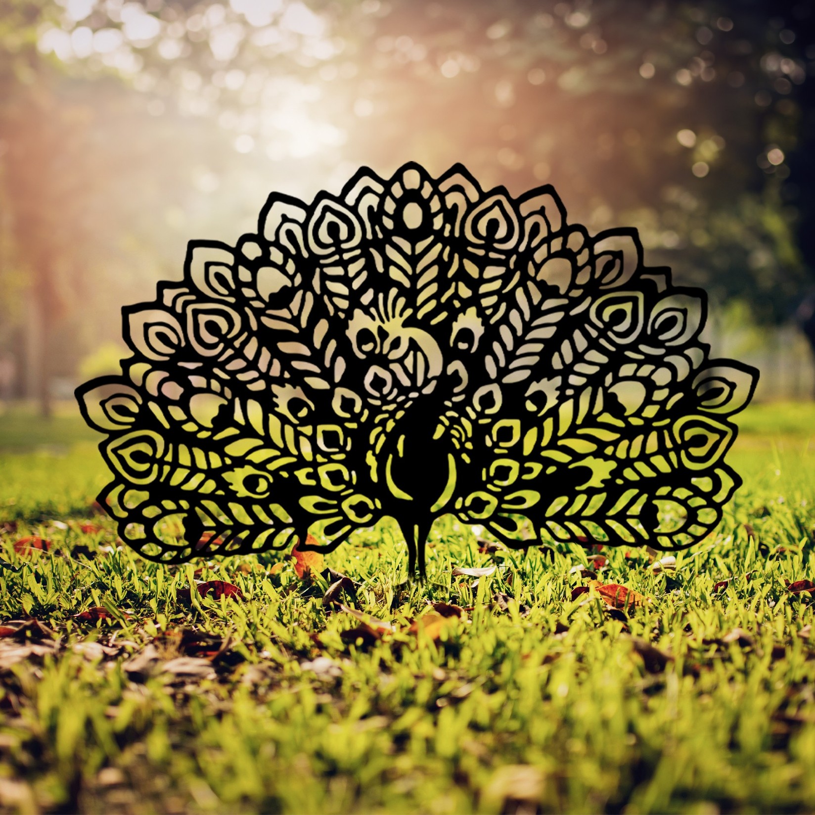 Аберто Дизајн Декоративна фигура Паун 01, 53x61 см, 1,5 мм