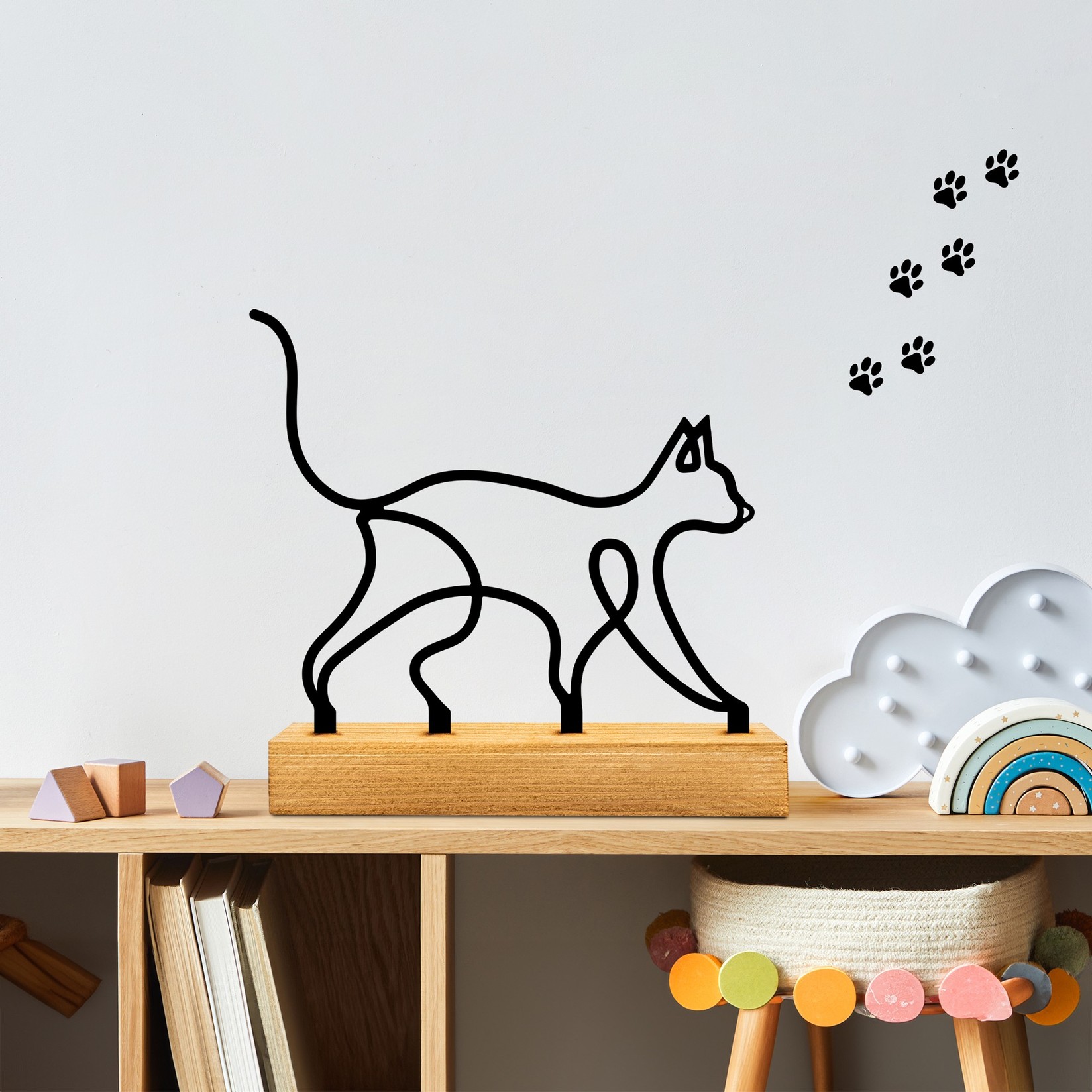 Aberto Design Декоративна фигура Meow, 17x8x17 cm, црна