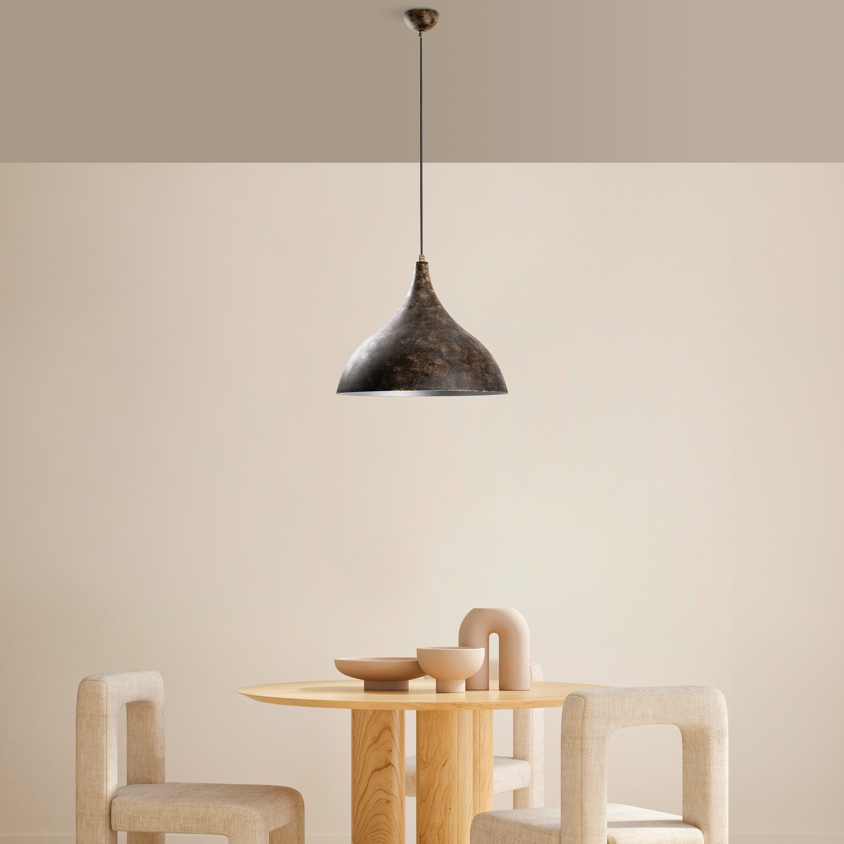 Лустер Opviq BITLISIM-N-1390-RETRO, O41 cm, 1xE27, 42-133 cm, темно сива