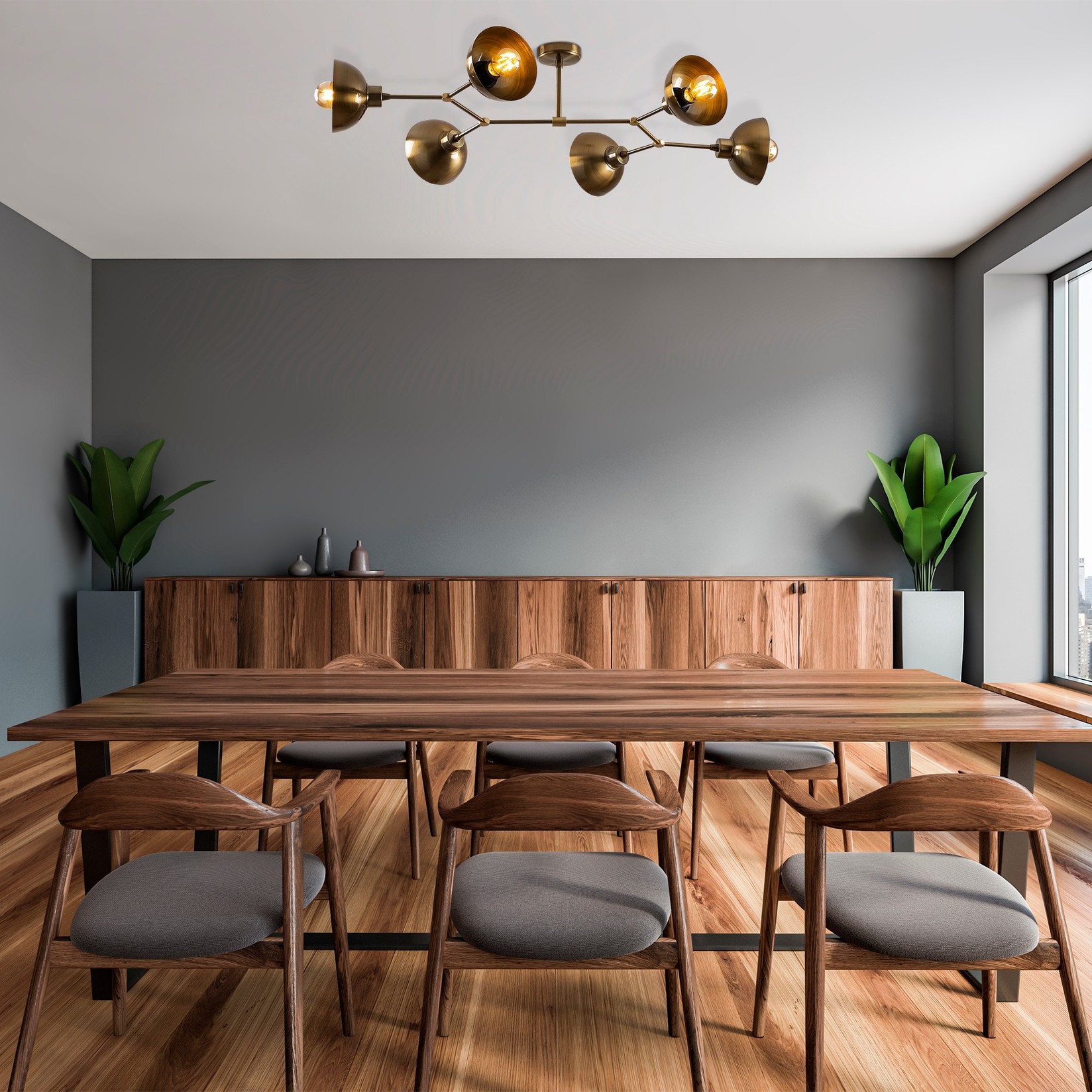 Opviq Luster Dram-1106, 102x52 см, 6xE27, 40W, црна