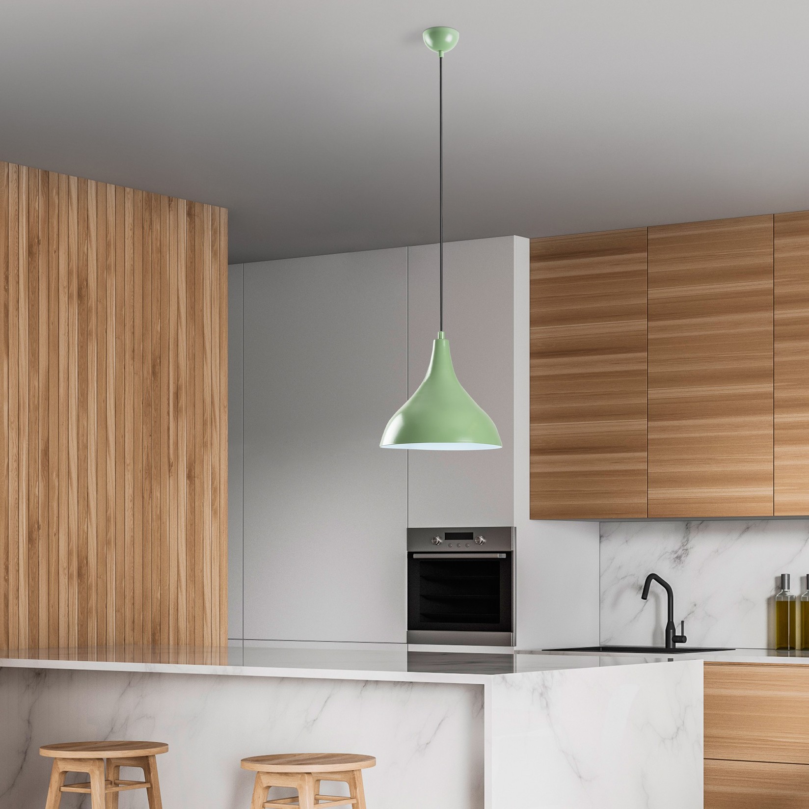 Опвик Лустер Битлис, 33-122 см, O22 см, E27, Зелена