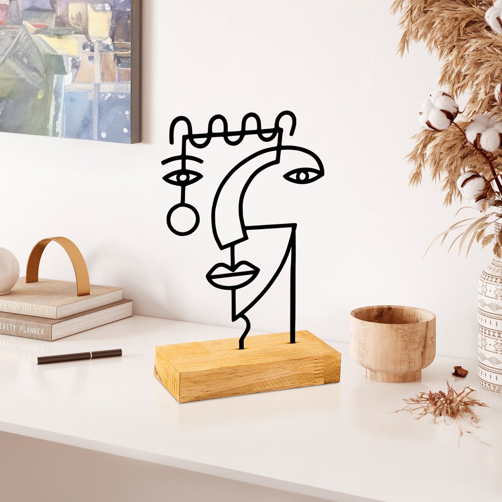 Аберто Дизајн Декоративна фигура Есен, 28x8x17 см, Црна