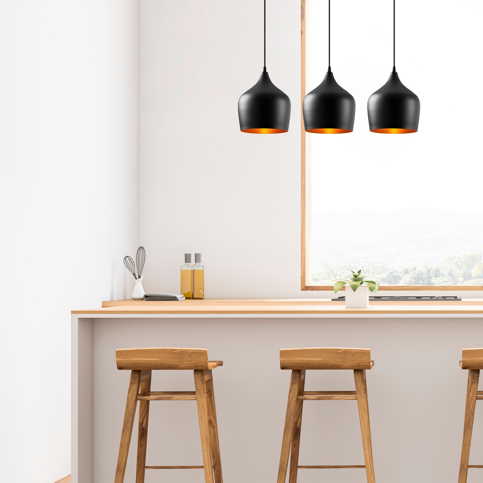 Opviq Luster Dodo-6271, 72x22 см, 3xE27, црна