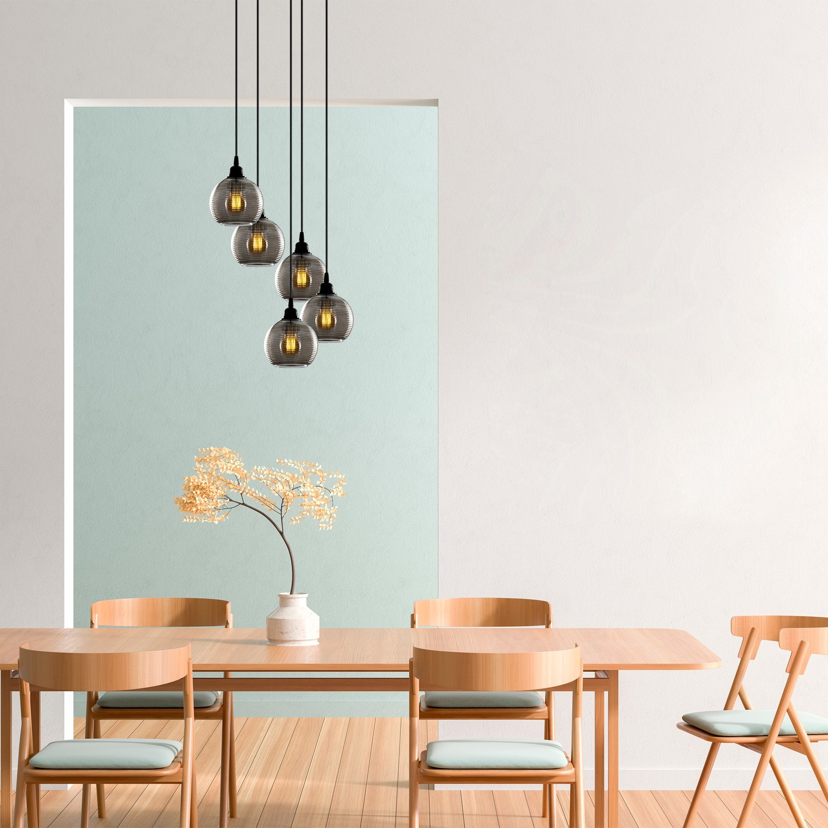 Opviq Luster Smoked-032, 114cm50x50cm, 5xE27, Сива