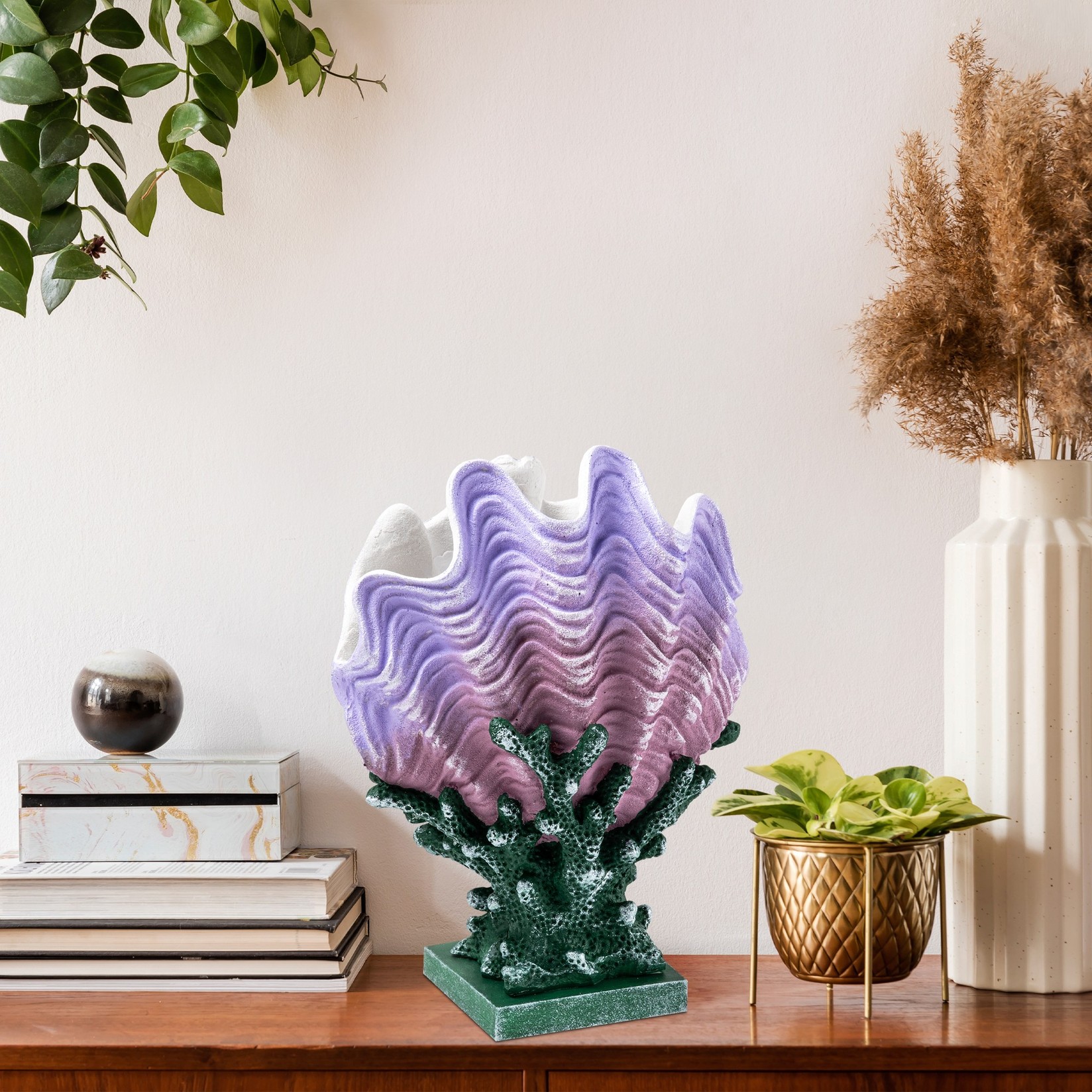 Аберто Дизајн Декоративна фигура Јак-049, 23x29x16 см, Виолетова