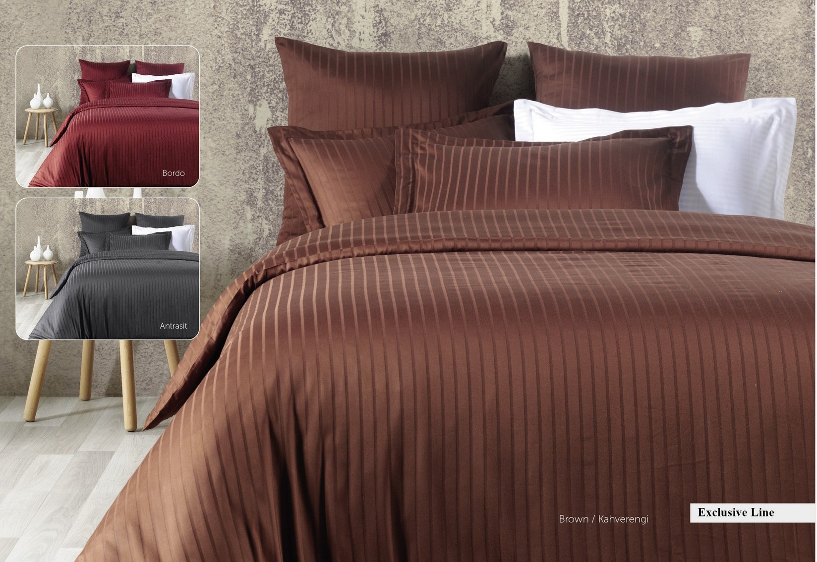 Комплет постелнина L'essentiel Maison Exclusive Line, 200x220 cm, Антрацит