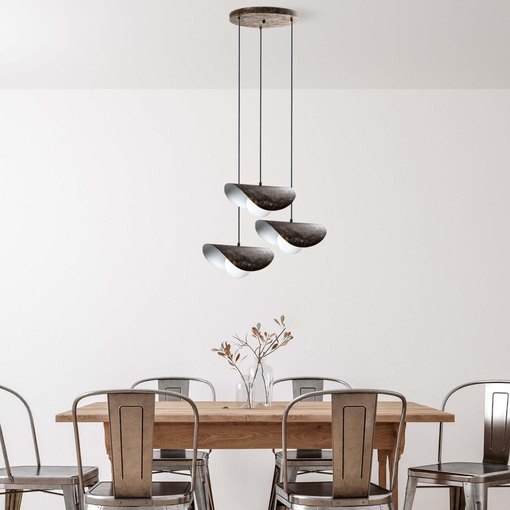 Opviq Luster VATOZ-NUS-6141-RETRO, 75-112 см, 50 см, 3xE27, IP20, Кафеава