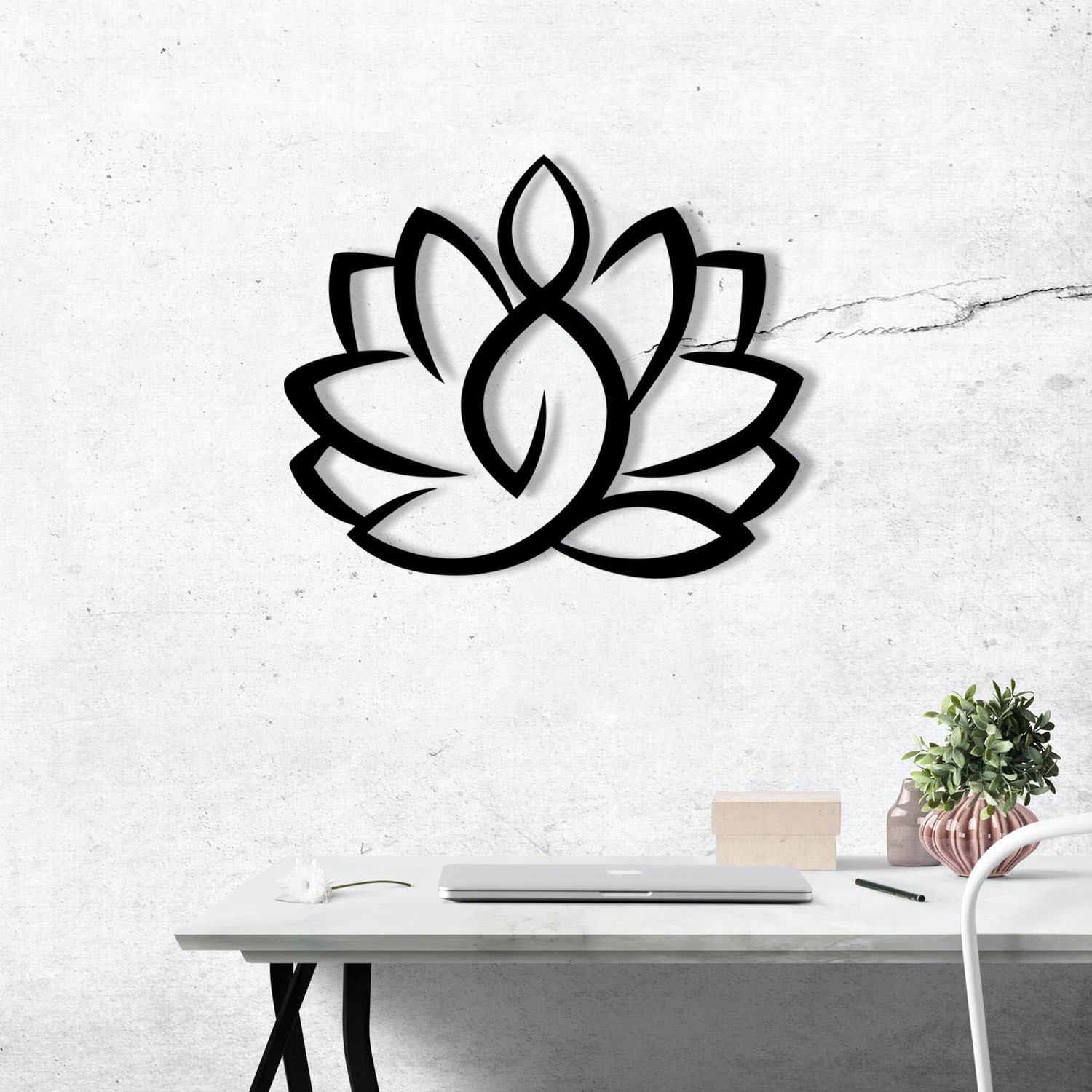 Wallity декорација за dzид Lotus-M114, 50x57 см, 1,2 мм, црна