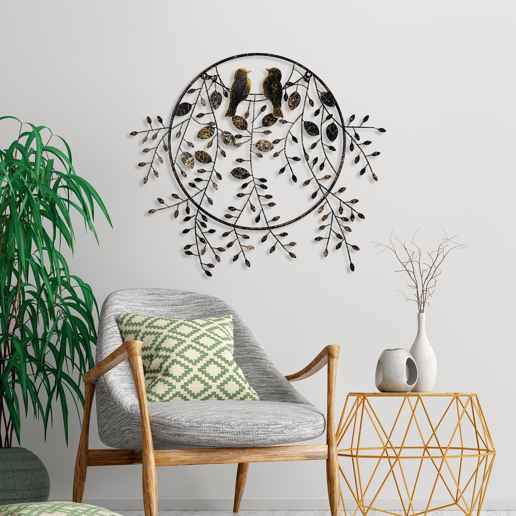 Wallity декорација за dzид Љубов кон птиците 2, 75x86 см, шарена