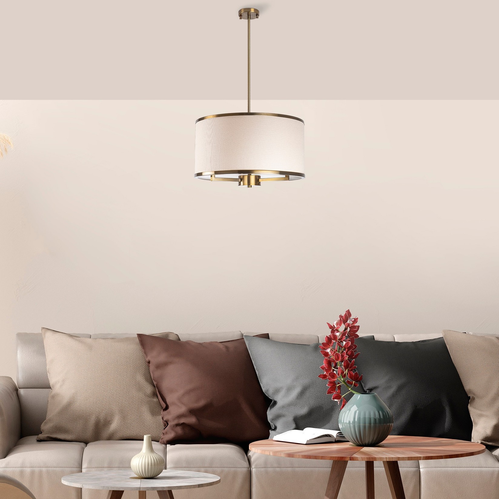 Opviq Luster Way-11650, 50x50x84 см, 3xE27, Златна