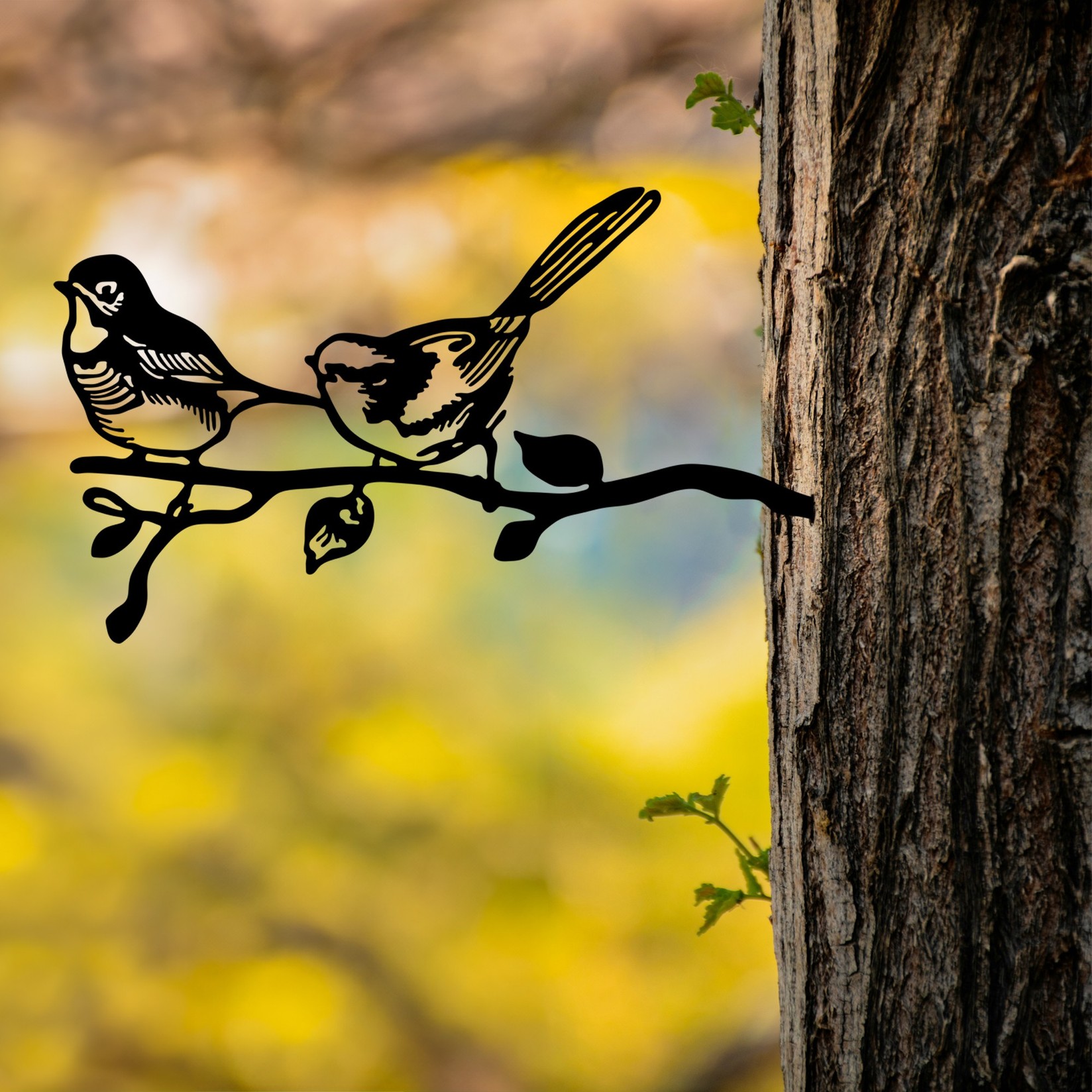 Аберто Дизајн Декоративна фигура Птица на гранка 04, 50x26 см, 1,5 мм