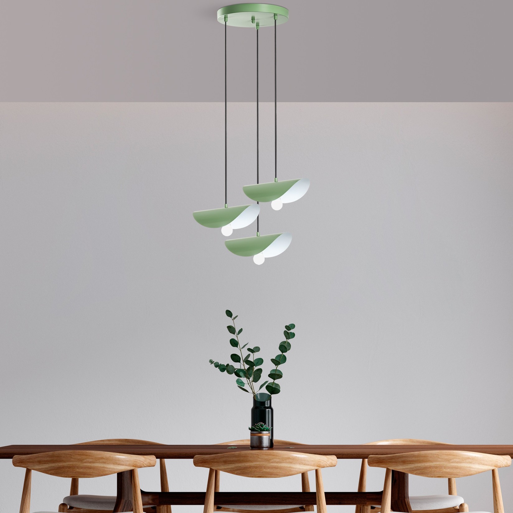 Opviq Luster Eger-Mr-964, 75-106 см, O50 см, 3xE27, Зелена