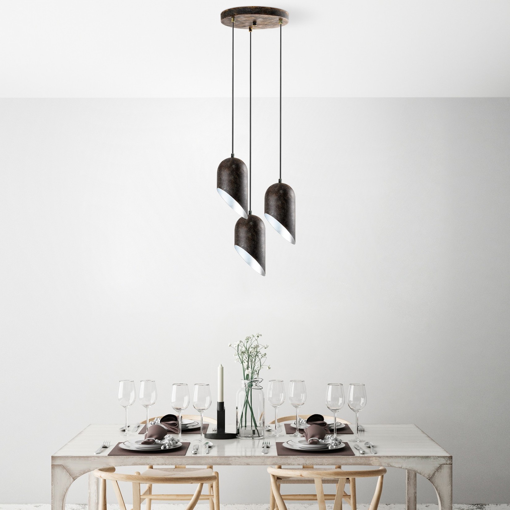 Opviq Luster KESIK-6176-3-RETRO, 75-121 см, 40 см, 3xE27