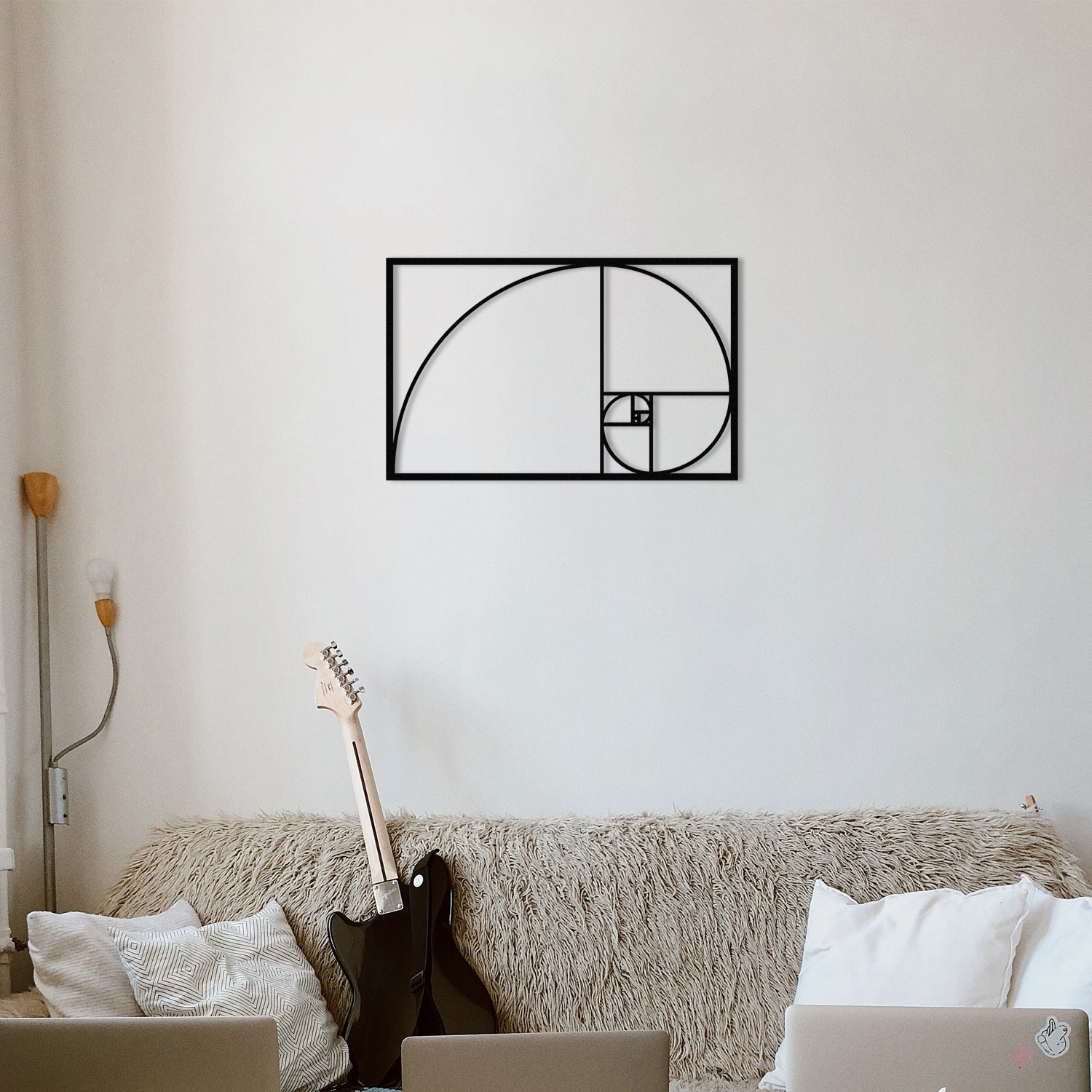 Wallity декорација за dzид Golden Ratio, 53x35 см, 1,2 мм, црна