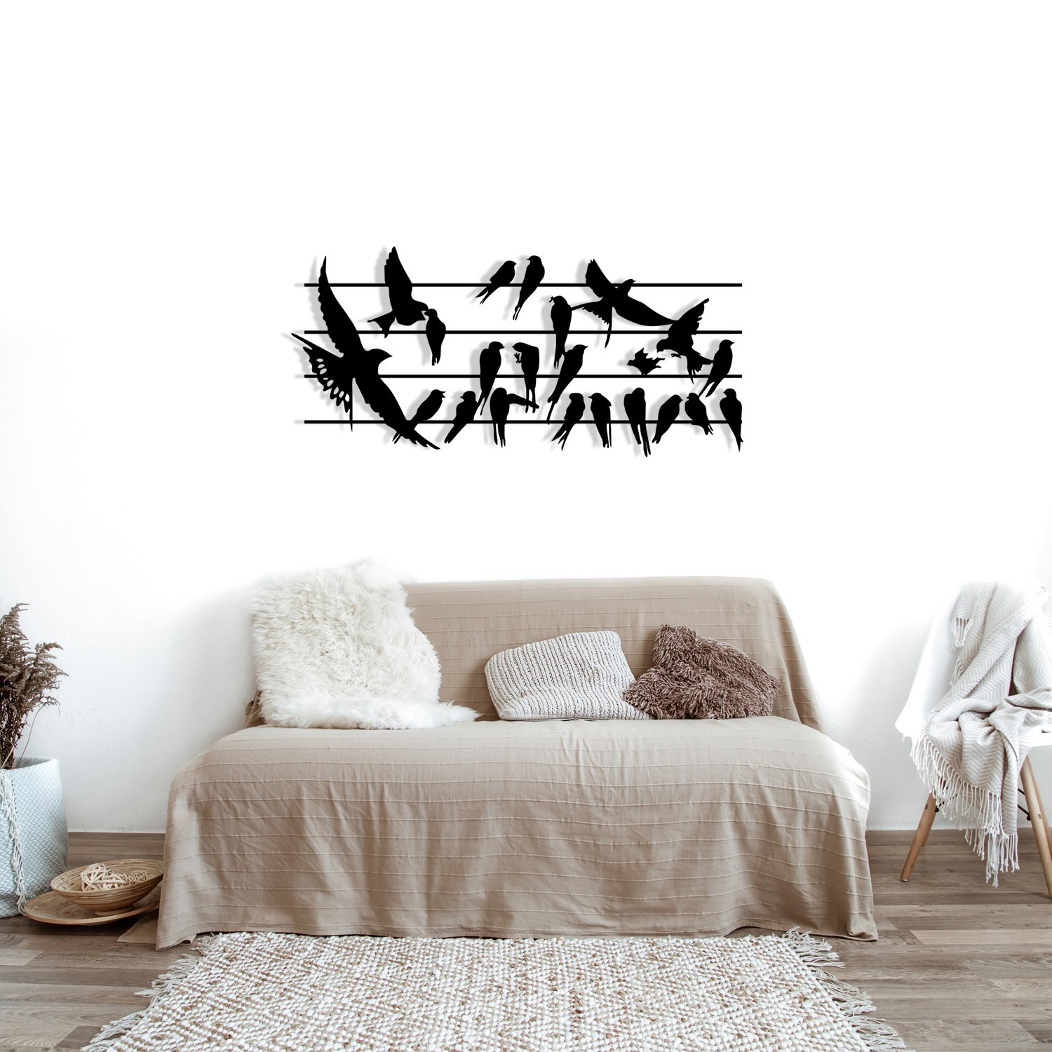 Wallity декорација за dzид Uccello-M123, 69x32 см, 1,2 мм, црна