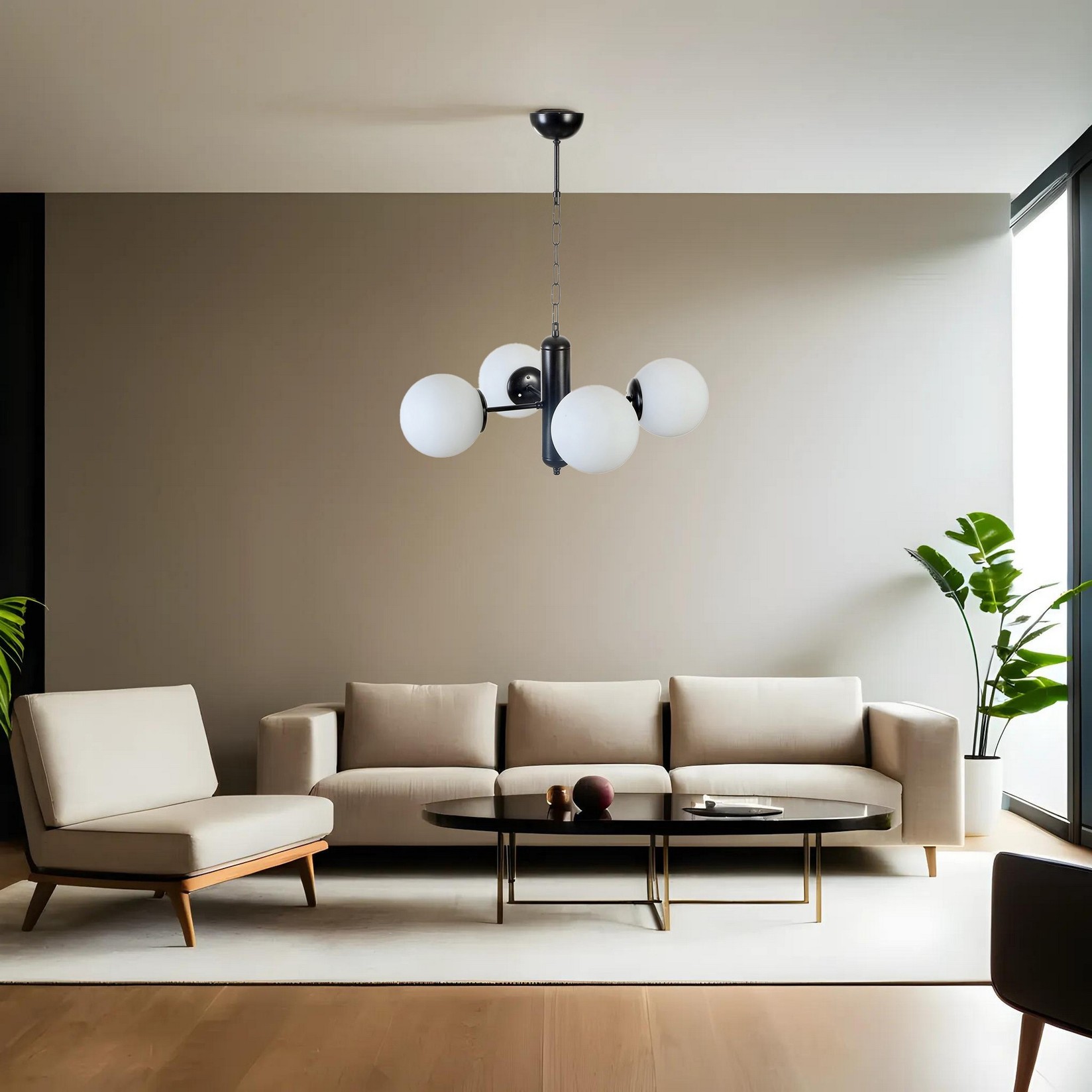 Opviq Luster Bangkok, 70 см, 45 см, E27, црна