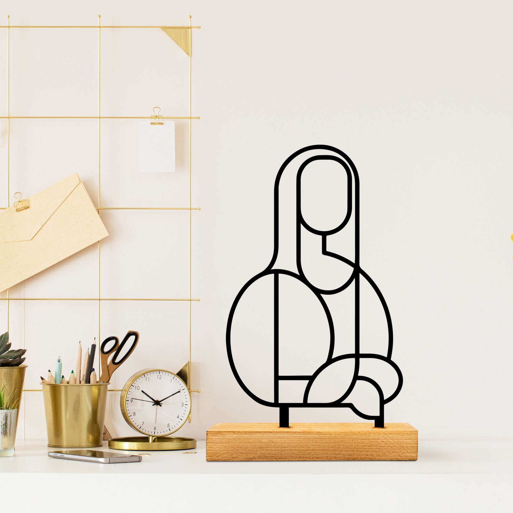 Aberto Design Декоративна фигура Мона, 26x8x17 cm, црна