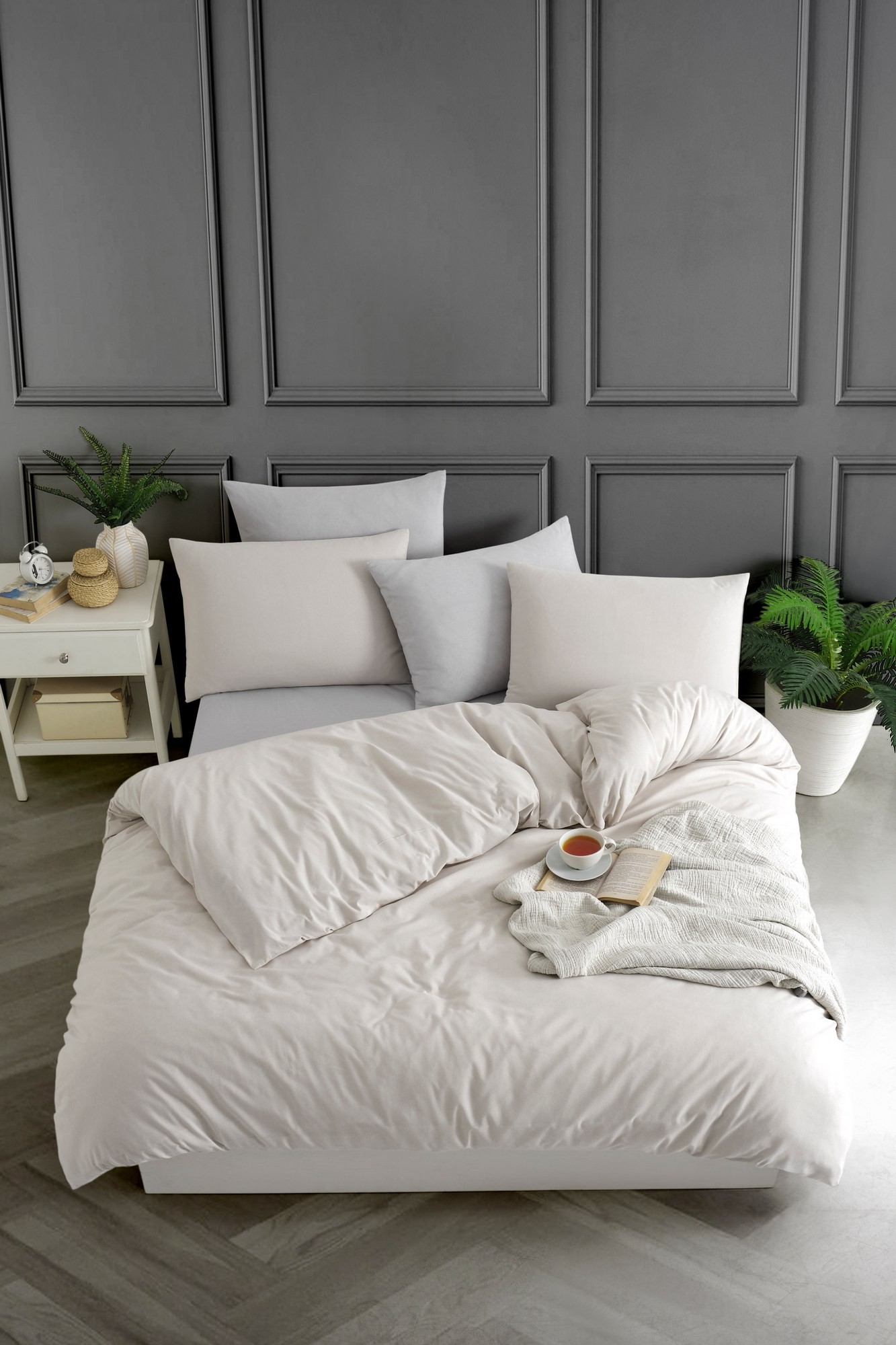 Комплет постелнина L'essentiel Maison, бојадисана со преѓа, 200x220 см, беж