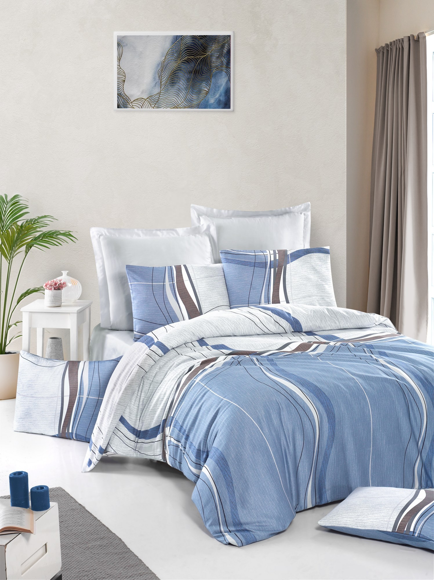 Комплет постелнина L'essentiel Maison Papiyan, 200x220 cm, Шарена