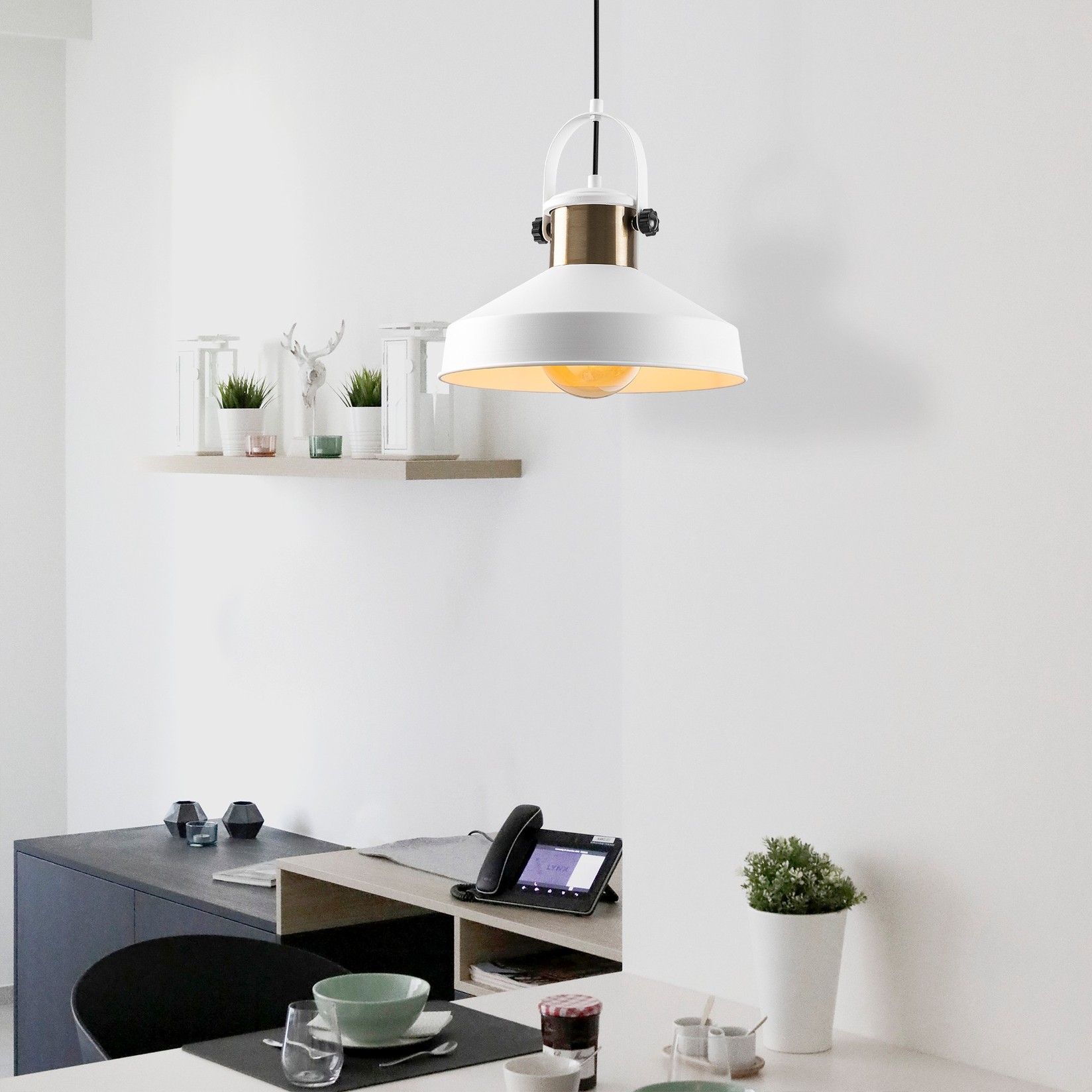 Opviq Luster Dodo-2572, 35x35 см, E27, 40W, Бела