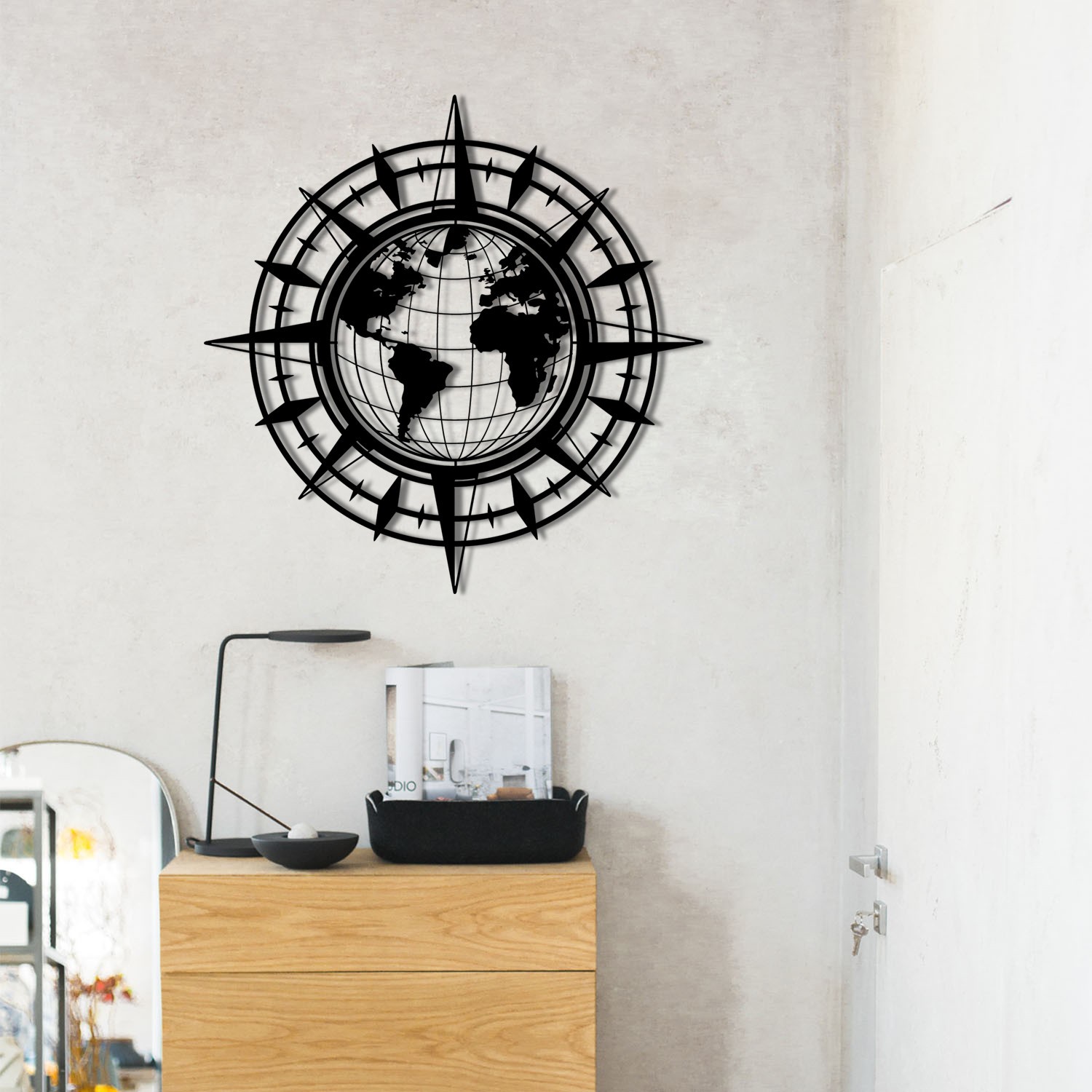 Wallity декорација за dzид Gercek Dunya, 49x49 см, 1,2 мм, црна