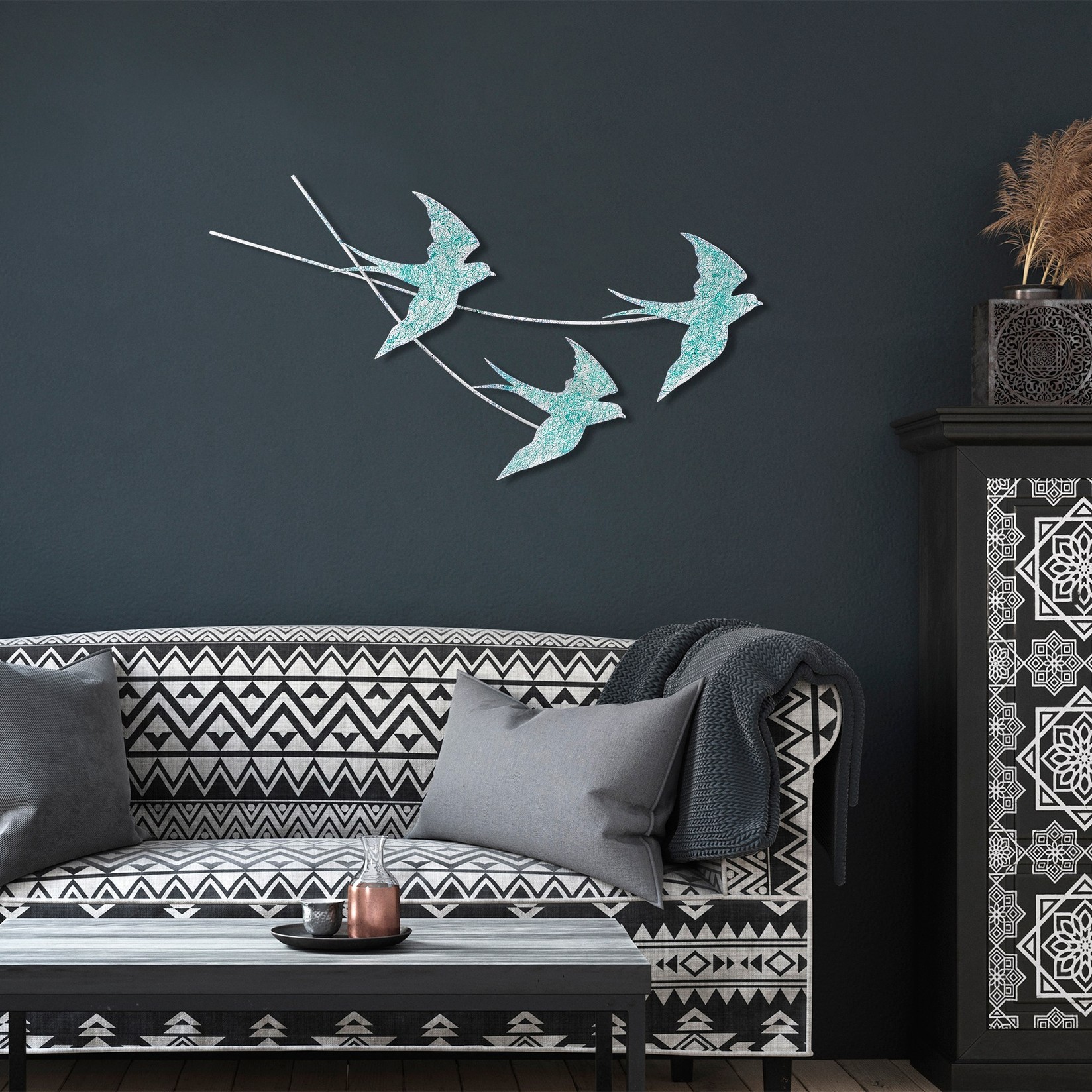 Wallity декорација за dzид Wallow 4, 42x70 см, бело-златна боја