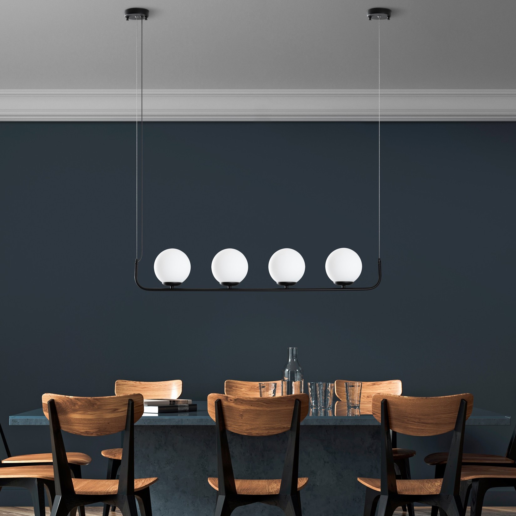 Opviq Luster Faruk-13720, 20-110 см, 4xE14 s, црна