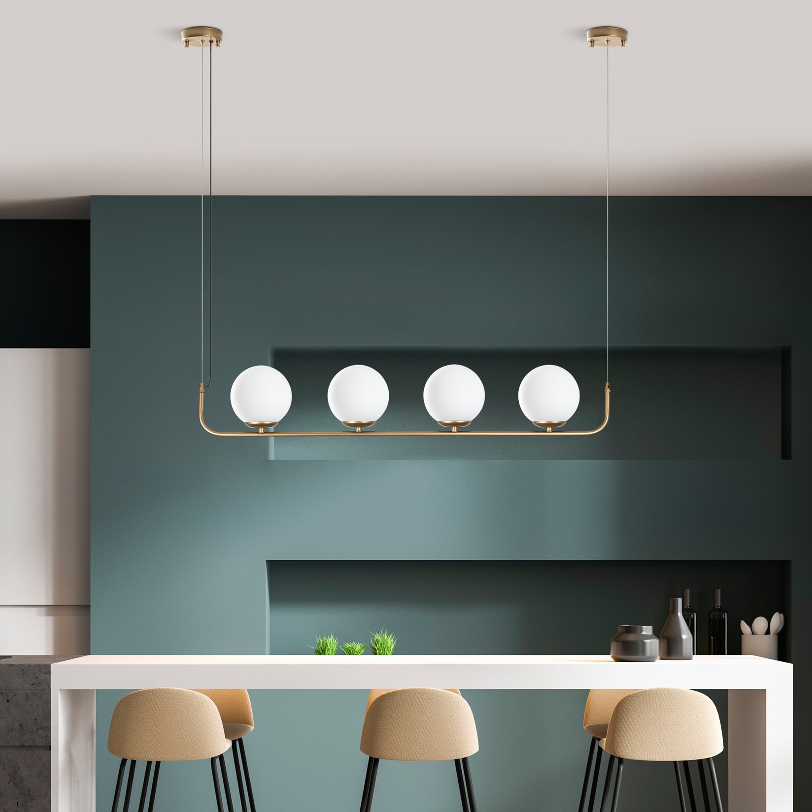 Opviq Luster Faruk-13720, 20-110 см, 4xE14 s, црна