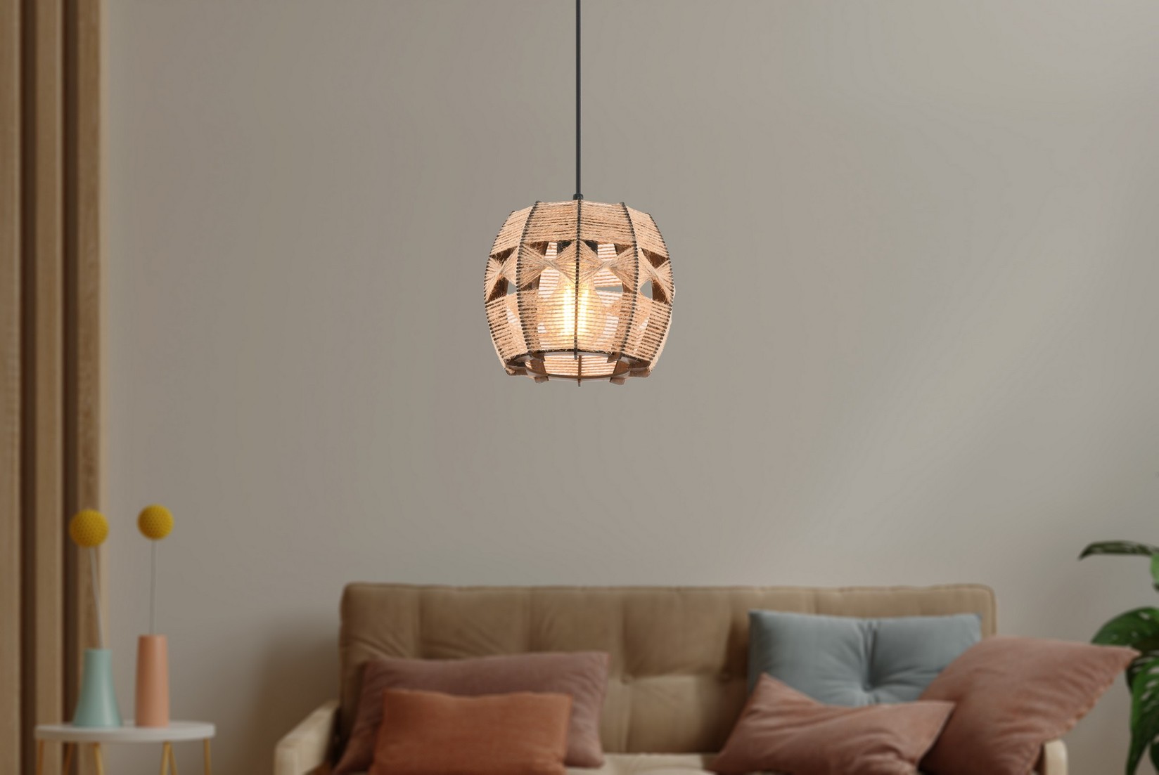 Opviq Chandelier Barril Jute, 60cm, E27