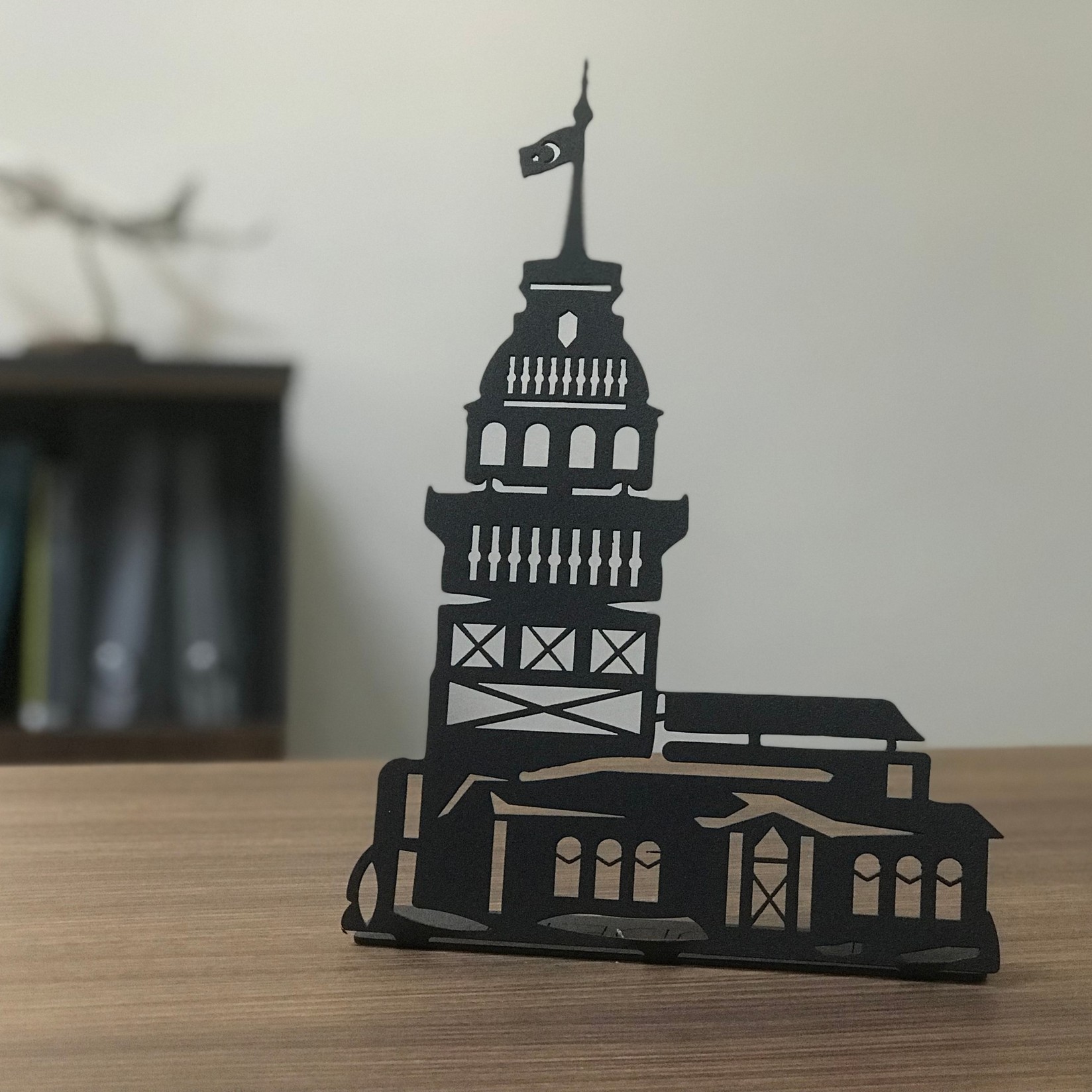 Aberto Design Декоративна фигура Kiz Kulesi Pod, 20x30 cm, 2 mm, црна