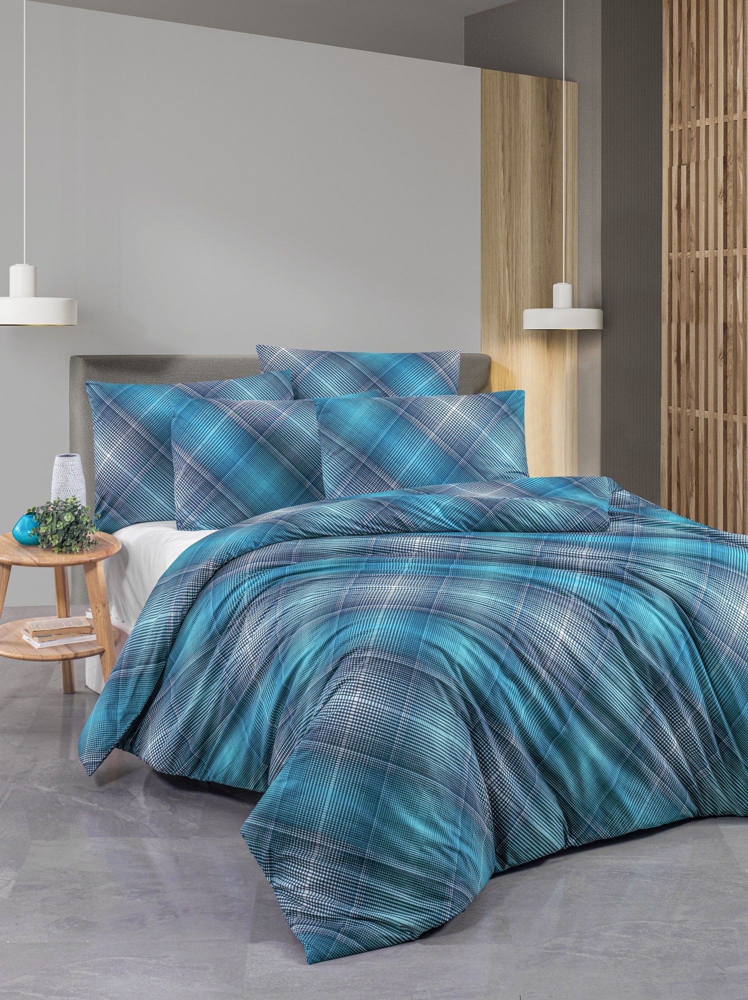 Комплет постелнина L'essentiel Maison Dasha, 200x220 cm, сино-темно сина