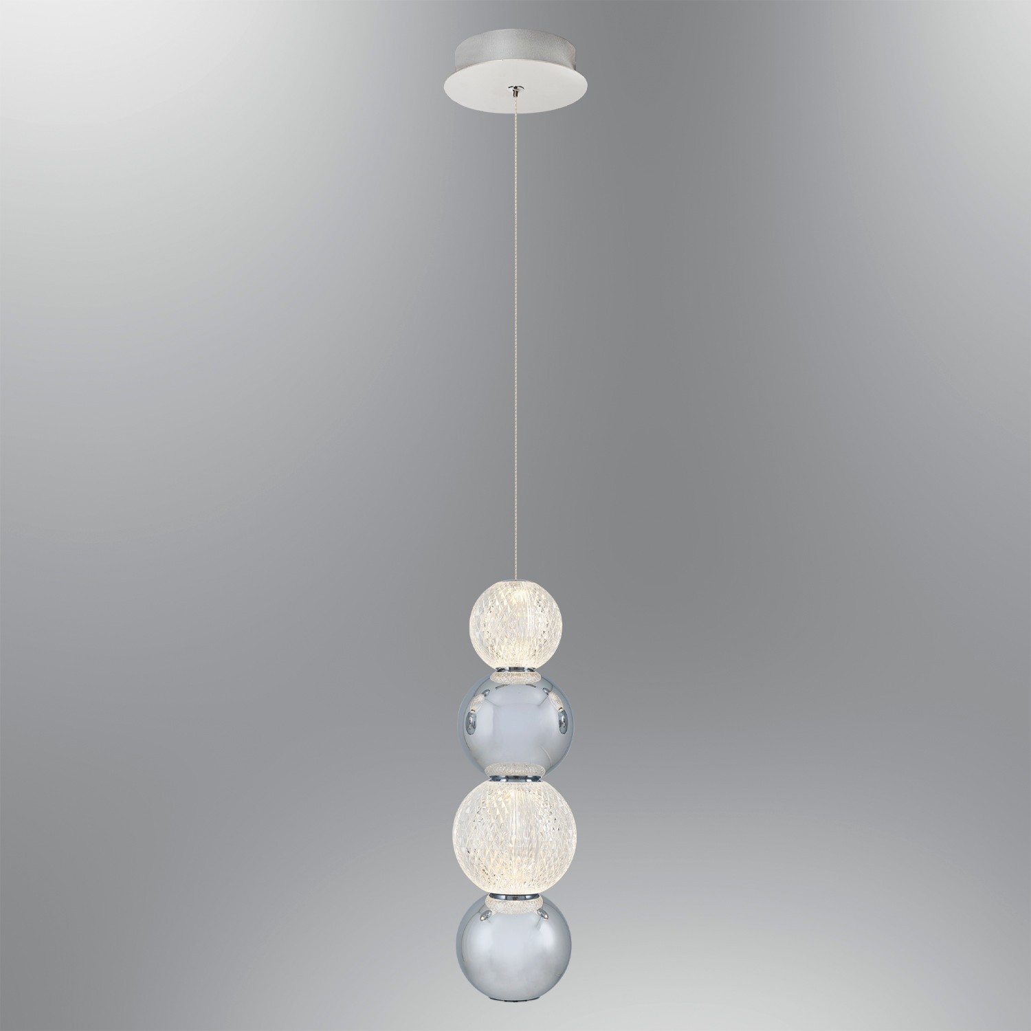 Opviq Luster L1404, 120 см, 12 см 1x7W, LED, 3000K, Сребрена