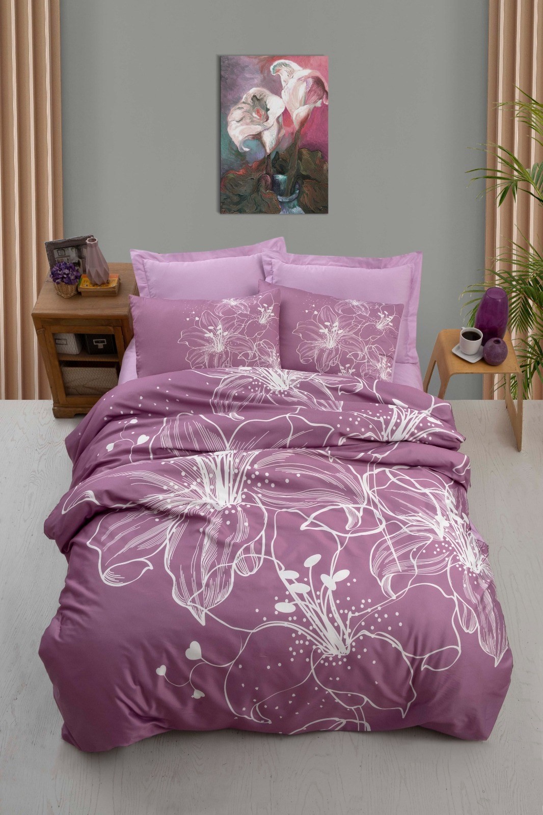 Комплет постелнина L'essentiel Maison 471, 200x220 cm, виолетова-бела