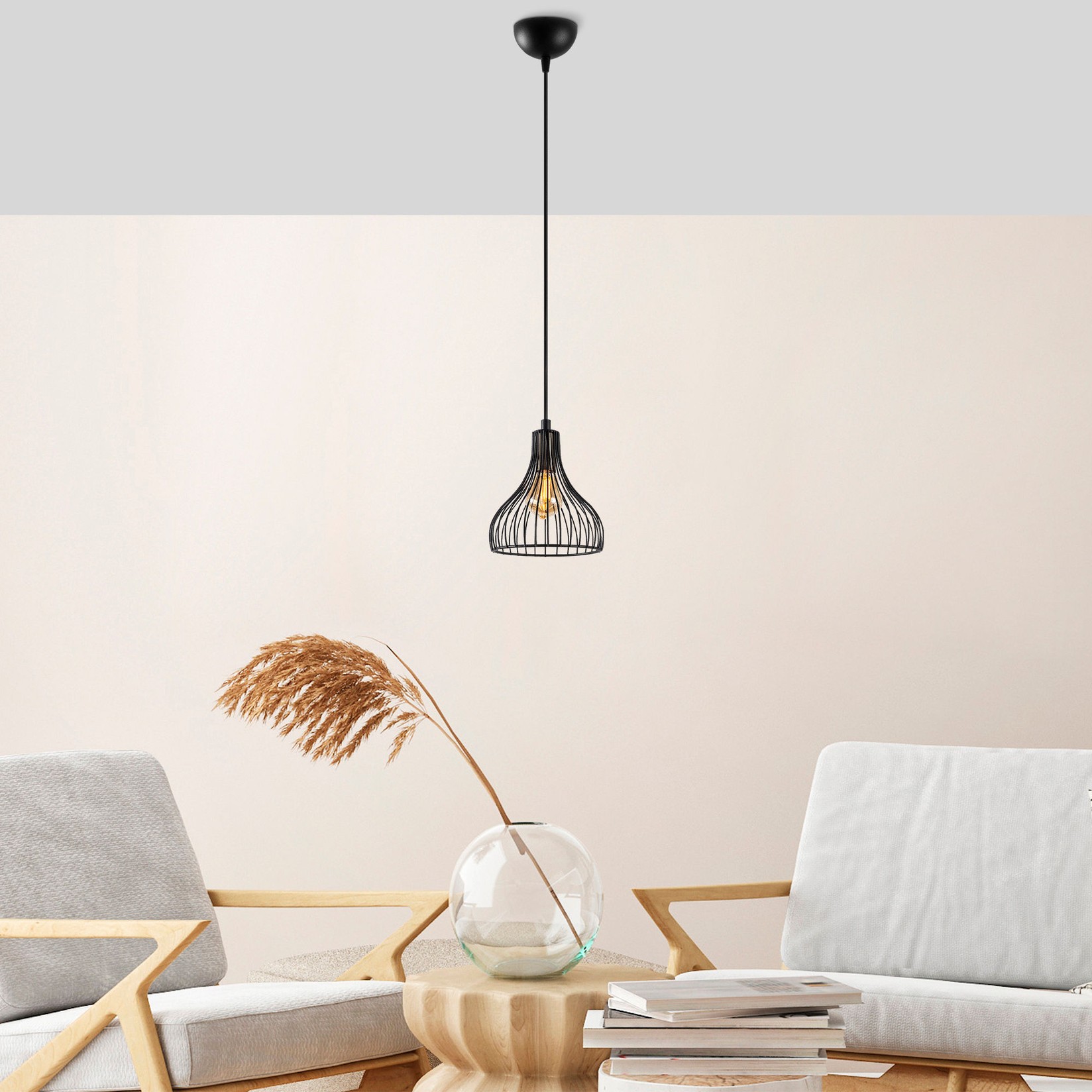 Opviq Luster Telyildo-12150, 20x20x117 см, E27, црна