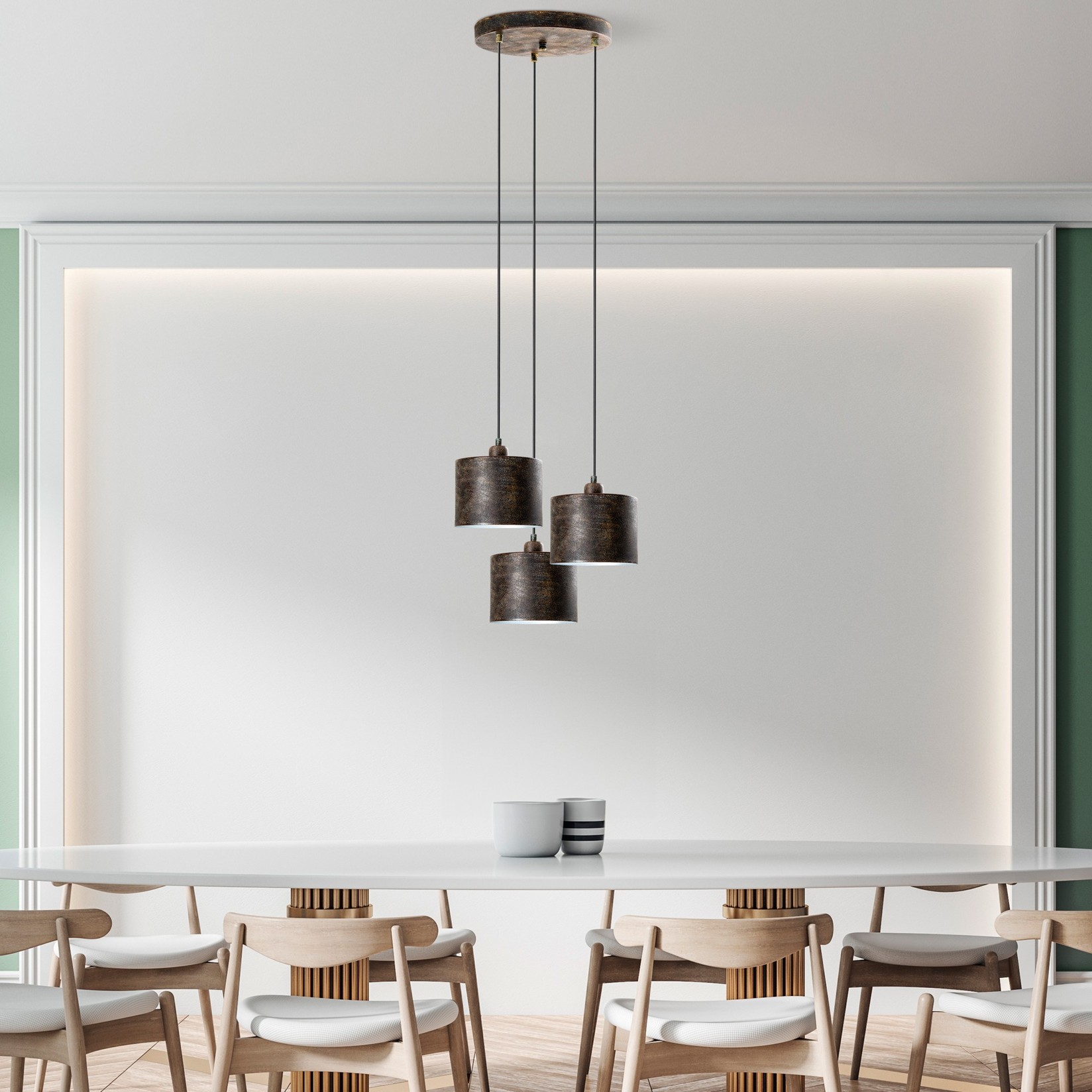 Opviq Luster DUZ-195RETRO-3, 45 см, 3xE27, 75-110 см