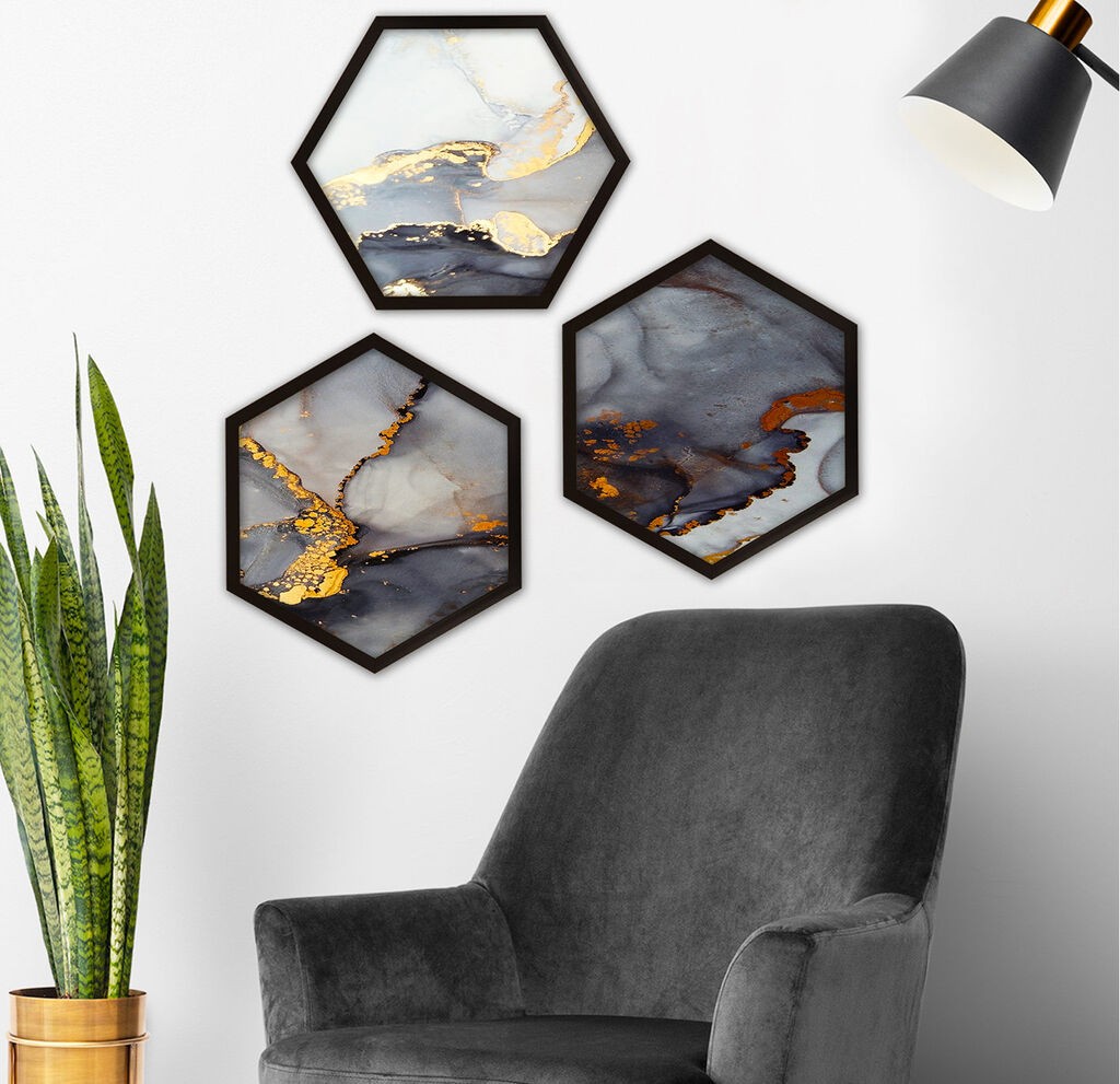 Wallity врамена слика 6GEN147108, 35x35 см, 3 дела