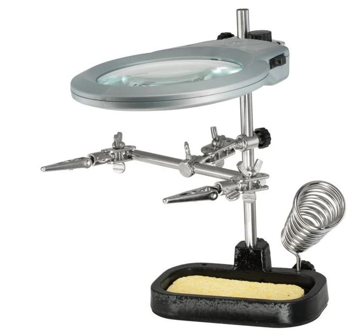 Alfa Electric Трета рака со LED лупа 90mm 2x диоптер АЕ-10МБ