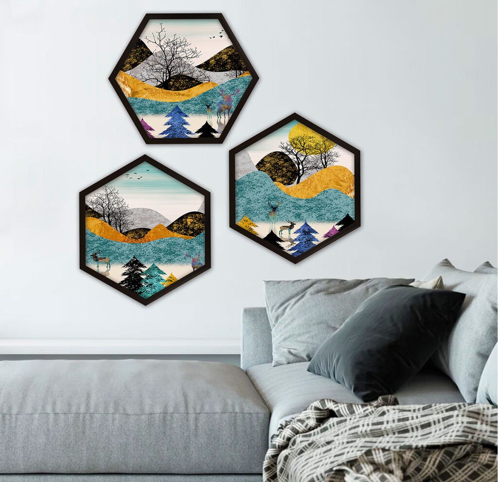 Wallity врамена слика 6GEN1622974432, 35x35 см, 3 дела