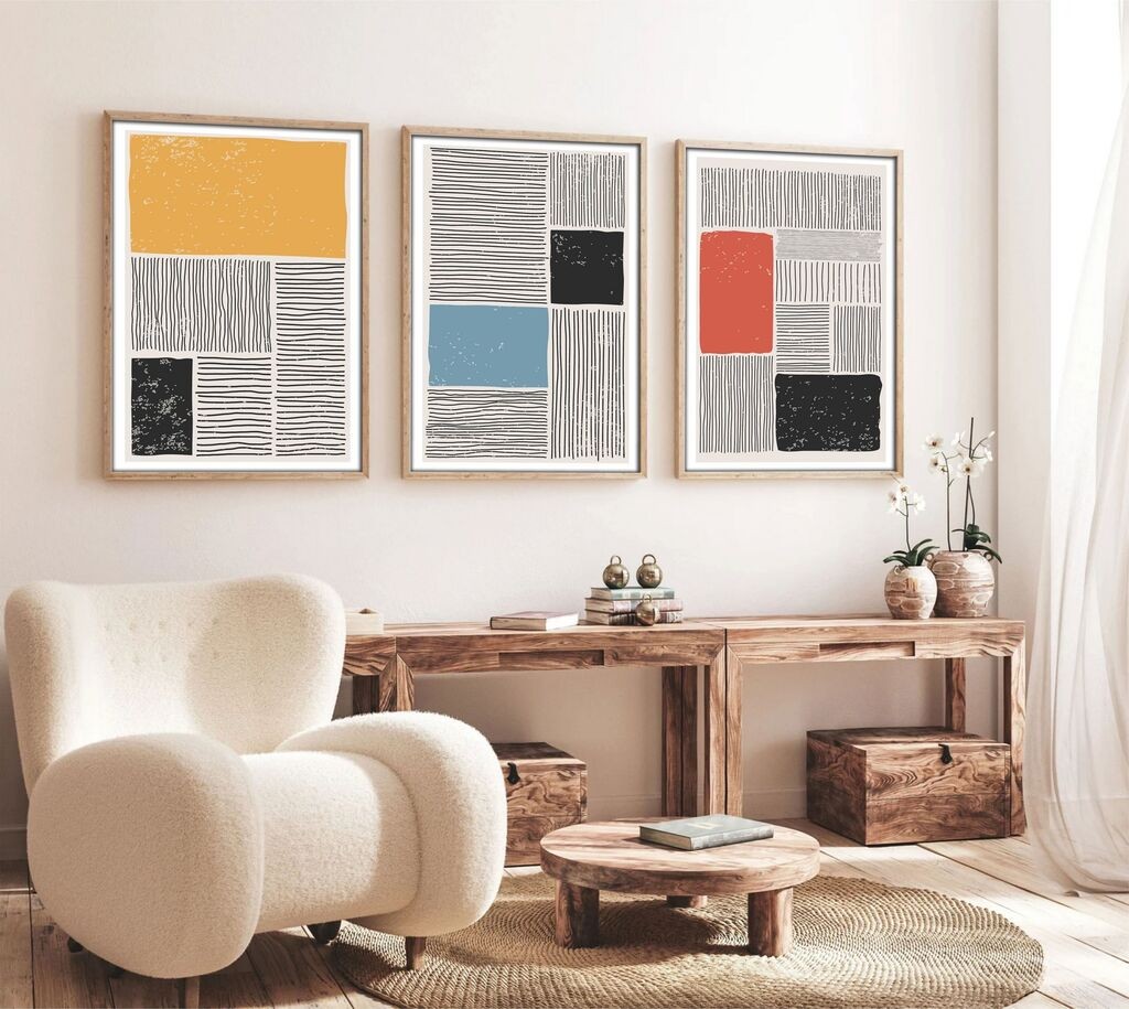 Слика во рамка Wallity Huhu132, 30x40 см, 3 дела