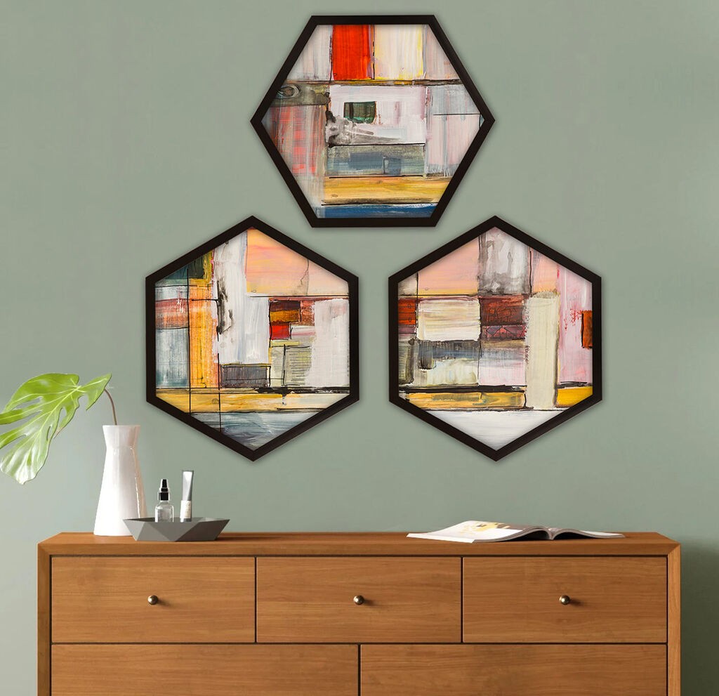 Wallity врамена слика 6GEN410663665, 35x35 см, 3 дела