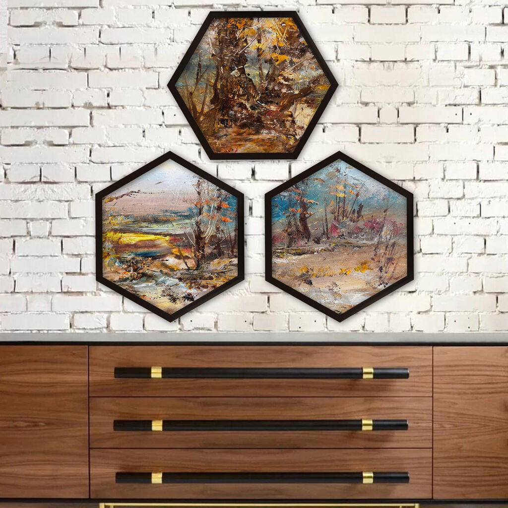 Wallity врамена слика 6GEN354886214, 35x35 см, 3 дела